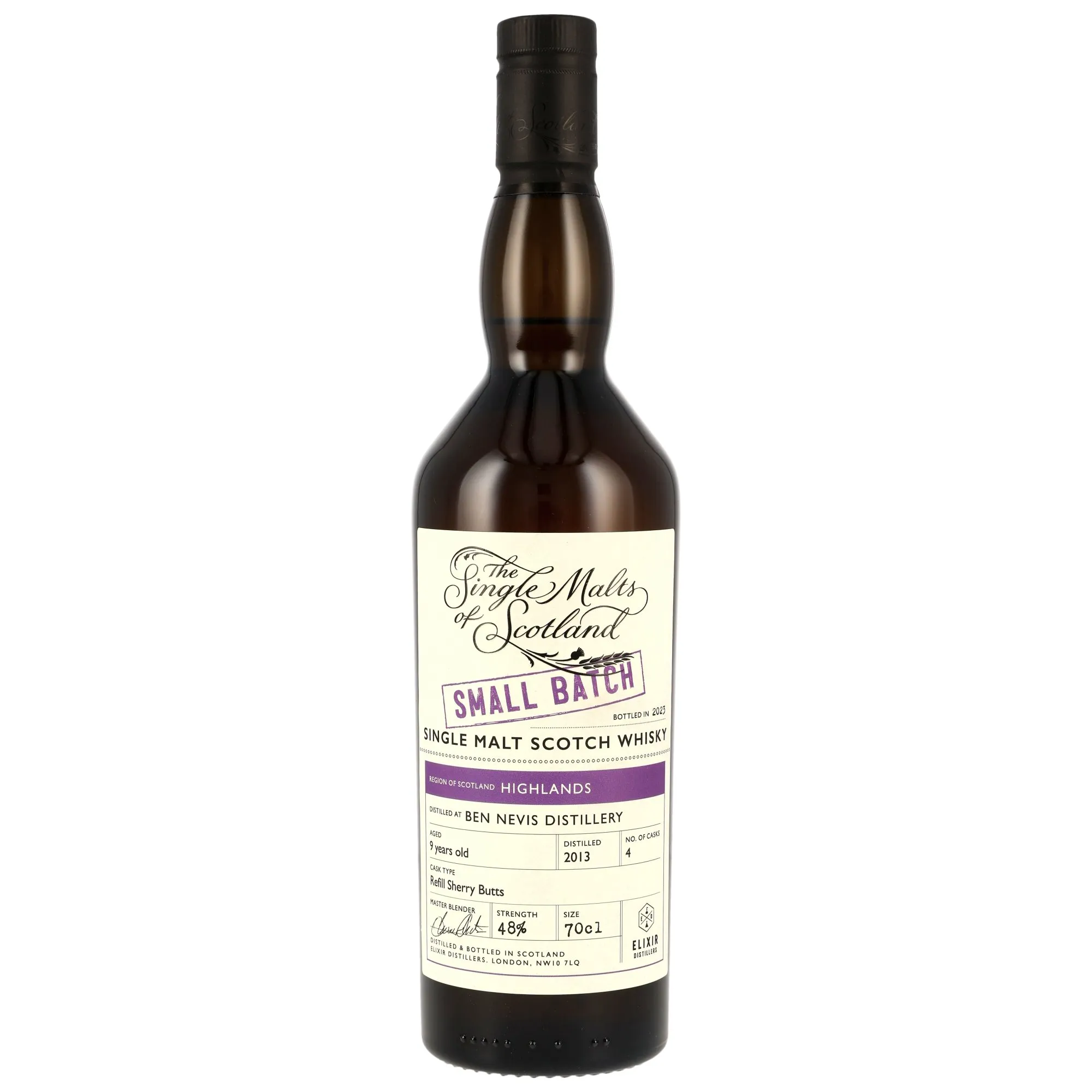 Ben Nevis The Single Malts of Scotland Small Batch 9 Year Old, Refill Sherry Butts Cask, Parcel No. 12, 2013, Elixir Distillers, 48%