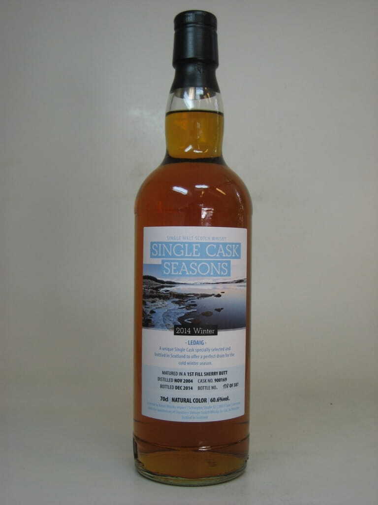 Ledaig 10 Jahre 1st fill Sherry Butt Single Cask Seasons Signatory 60,6%vol. 0,7l Ledaig 10 Jahre 1st fill Sherry Butt Single Cask Seasons Signatory 60,6%vol. 0,7l