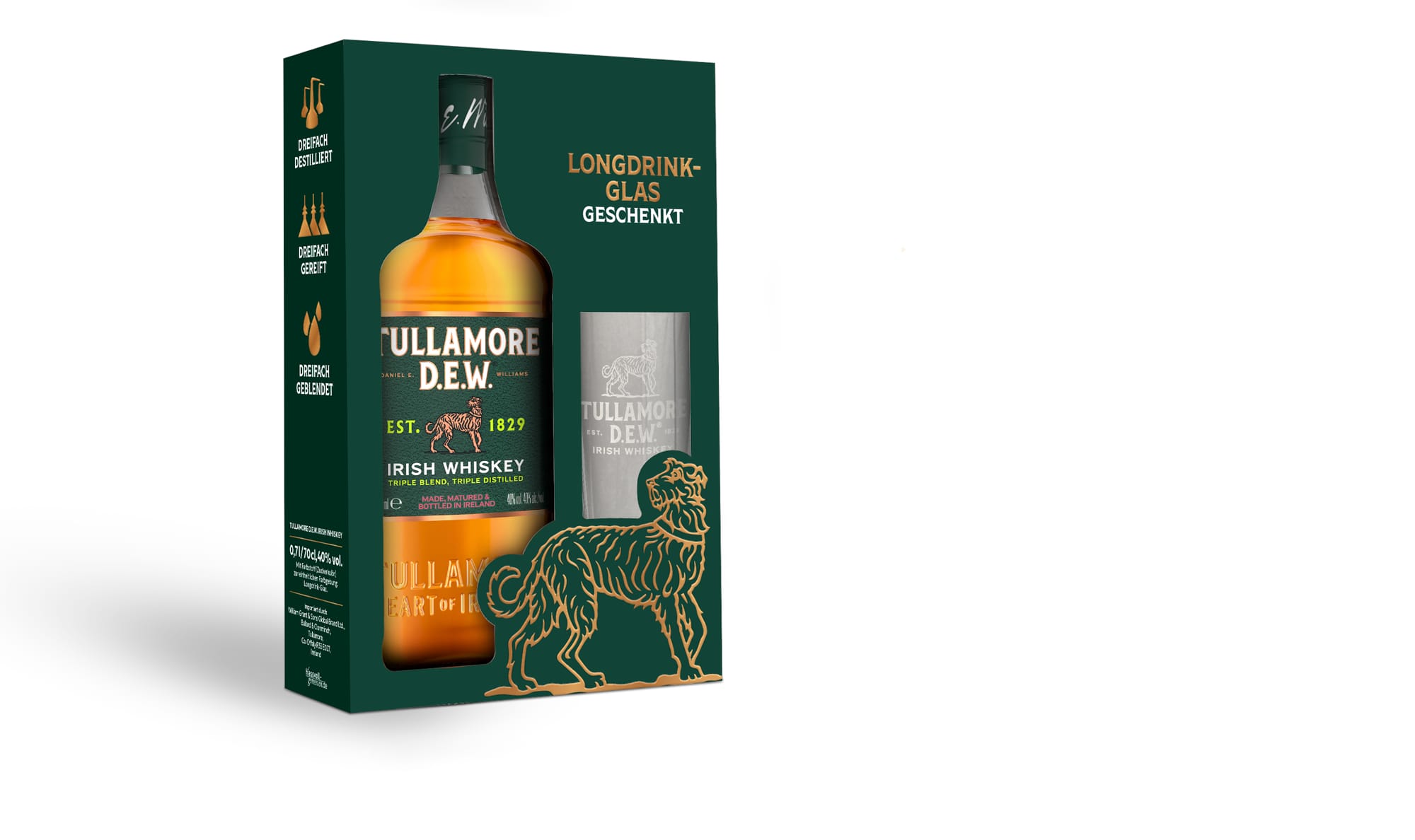 Tullamore Dew mit Longdrink-Glas