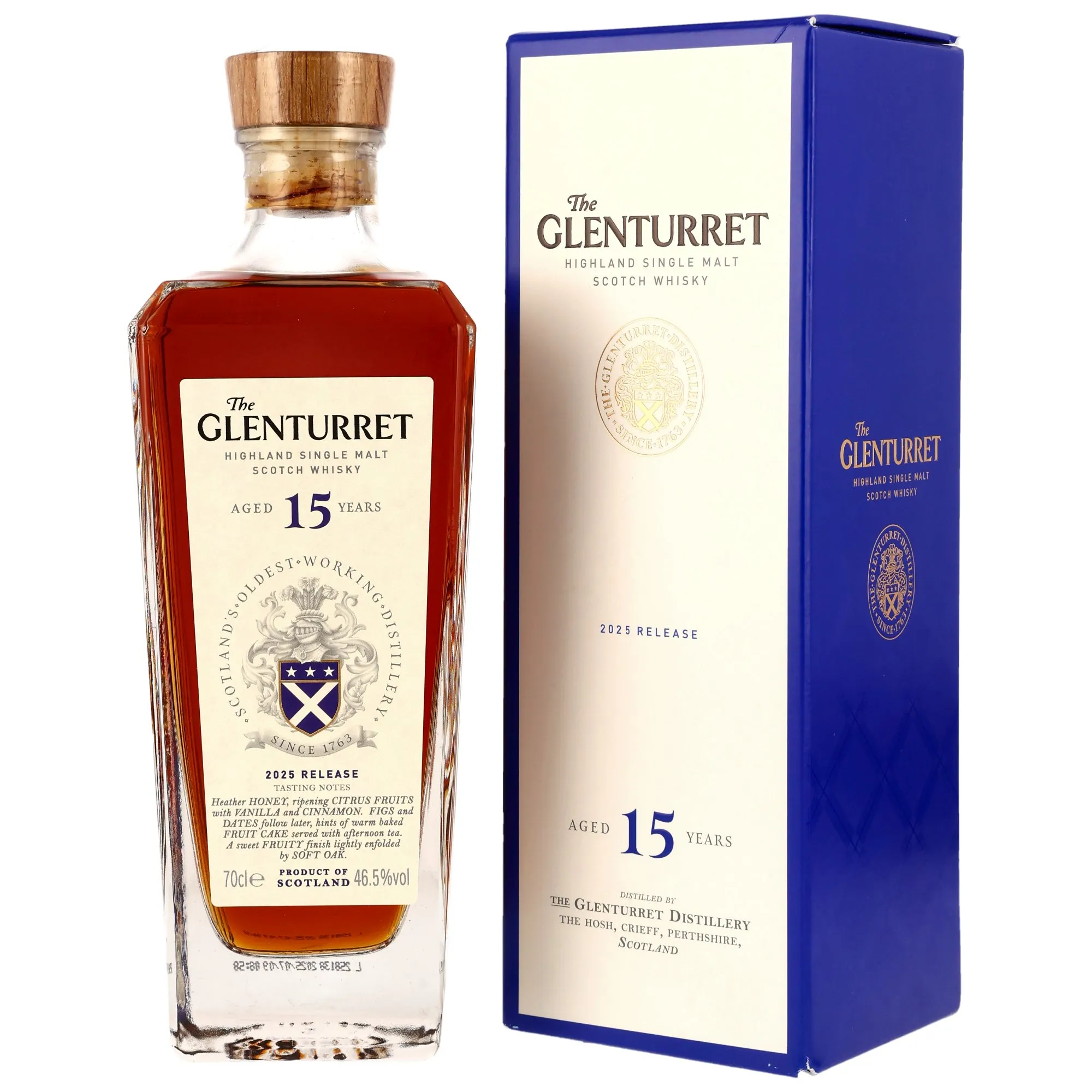 Glenturret 15 Year Old, Sherry, European & American Oak Cask, 2025, 46.5%