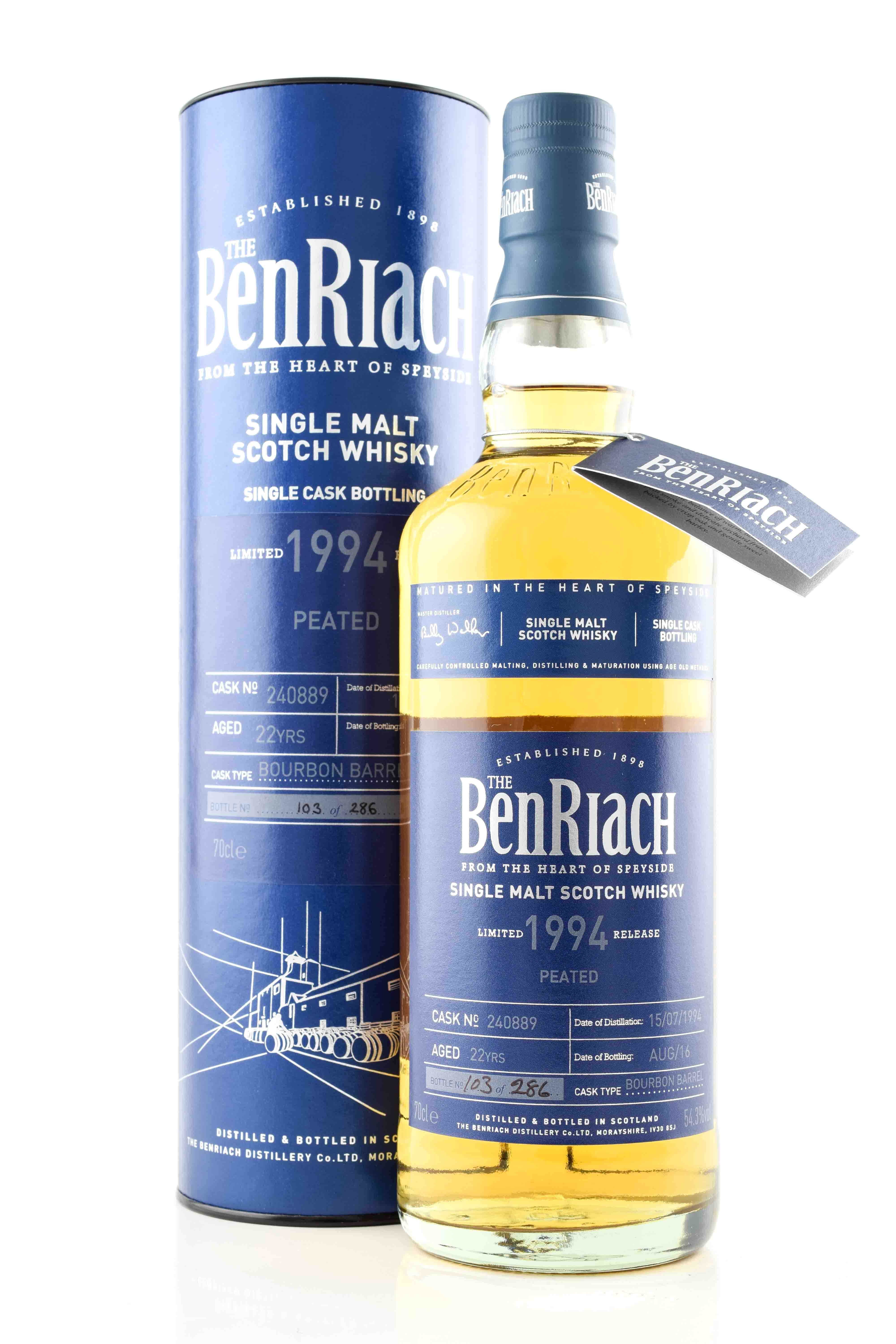Benriach 22 Jahre 1994/2016 Peated Cask #240889 54,3%vol. 0,7l