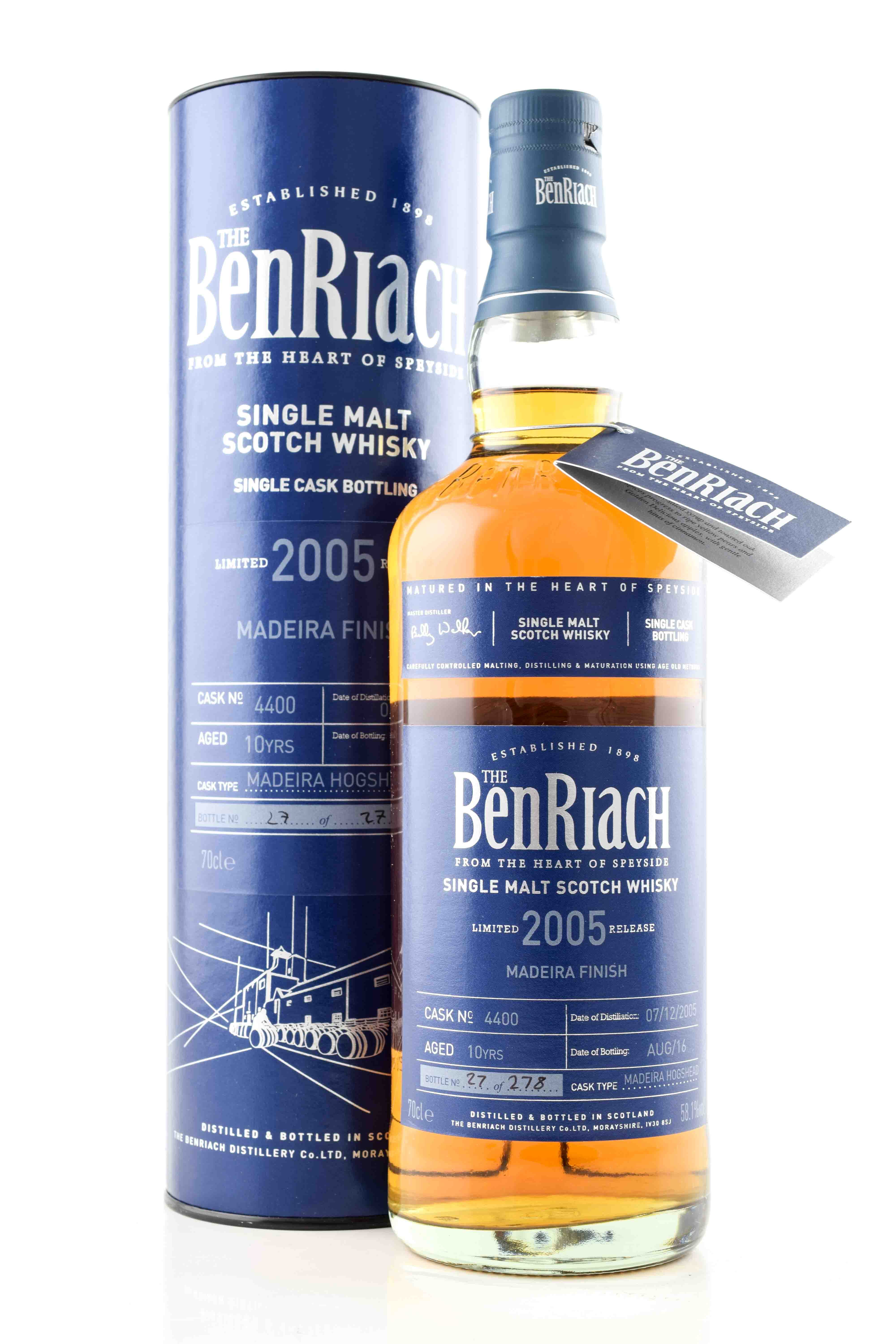 Benriach 10 Jahre 2005/2016 Madeira Finish Cask #4400 58,1%vol. 0,7l