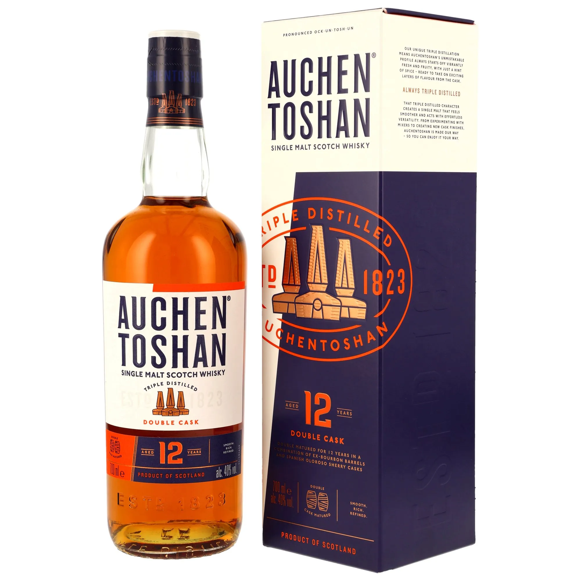 Auchentoshan 12 Year Old Double Cask, Bourbon & Oloroso Sherry Cask, 40%