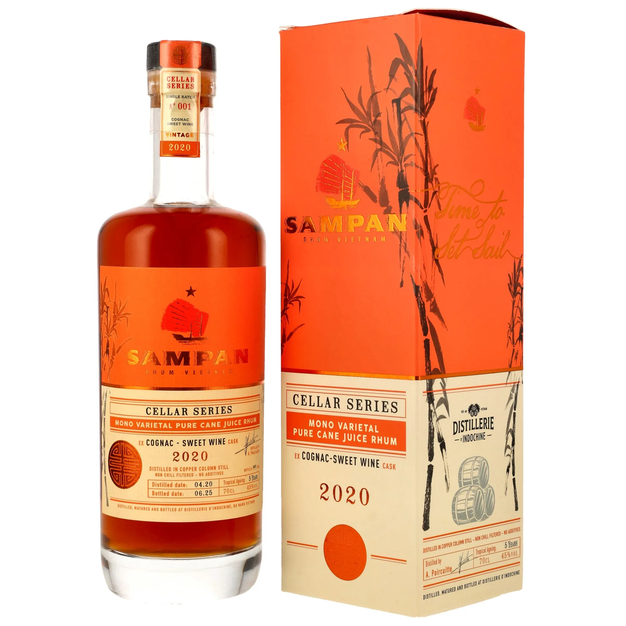 SAMPAN Rhum 2020/2025 - 5 Jahre - Cognac-Sweet Wine Cask - Cellar Series (Vietnam)