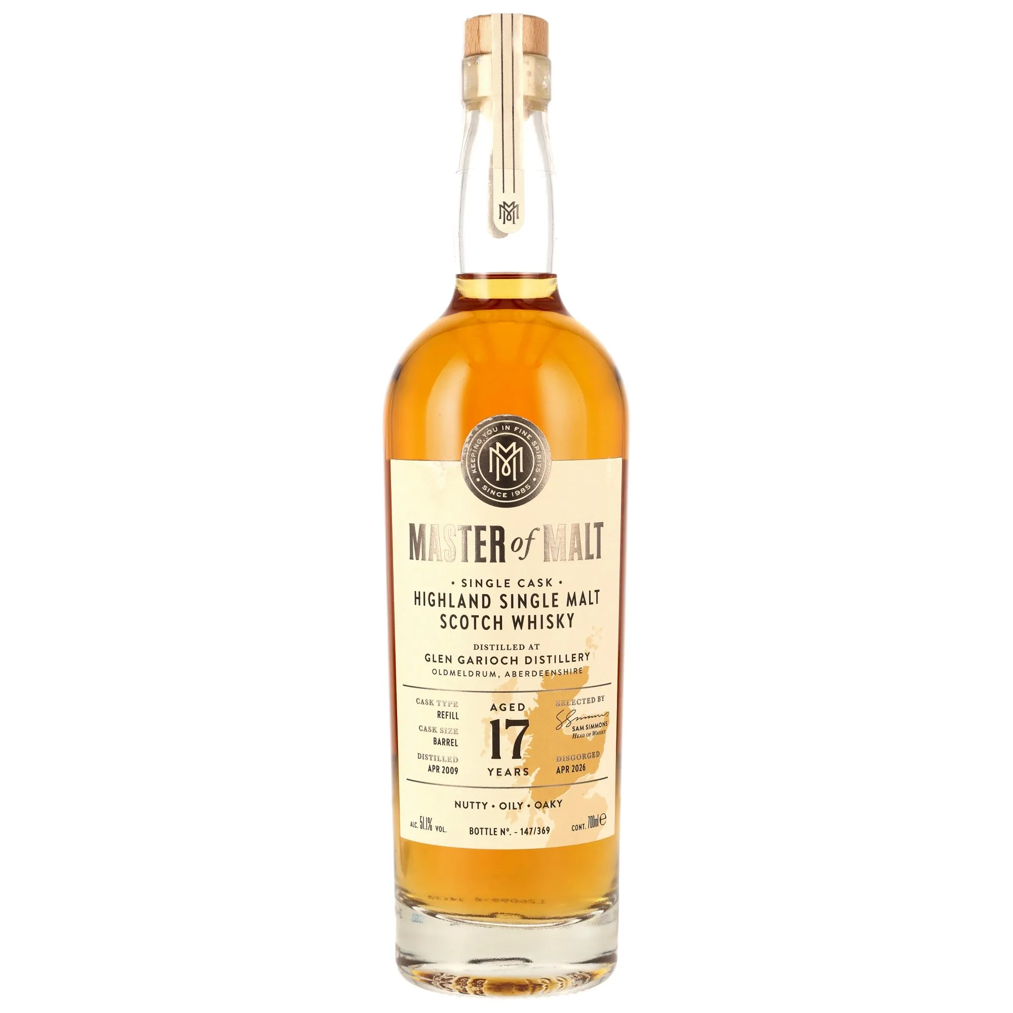 Glen Garioch 2009/2026 - 17 Jahre - Refill Barrel - Master of Malt
