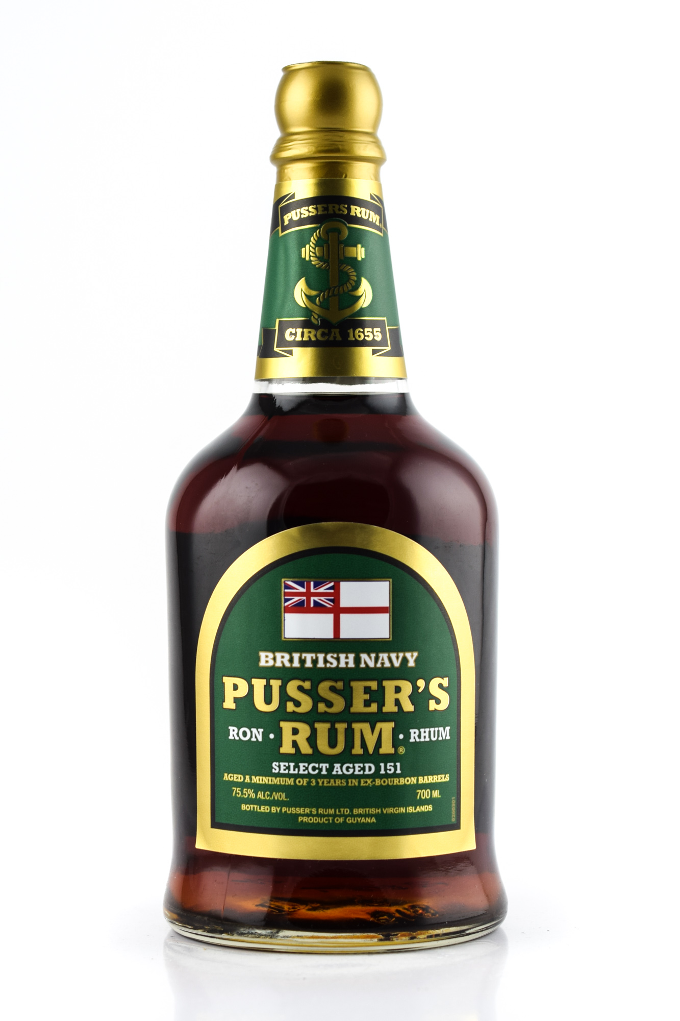 Pusser's British Navy Select Aged 151 Green Label 75,5%vol. 0,7l