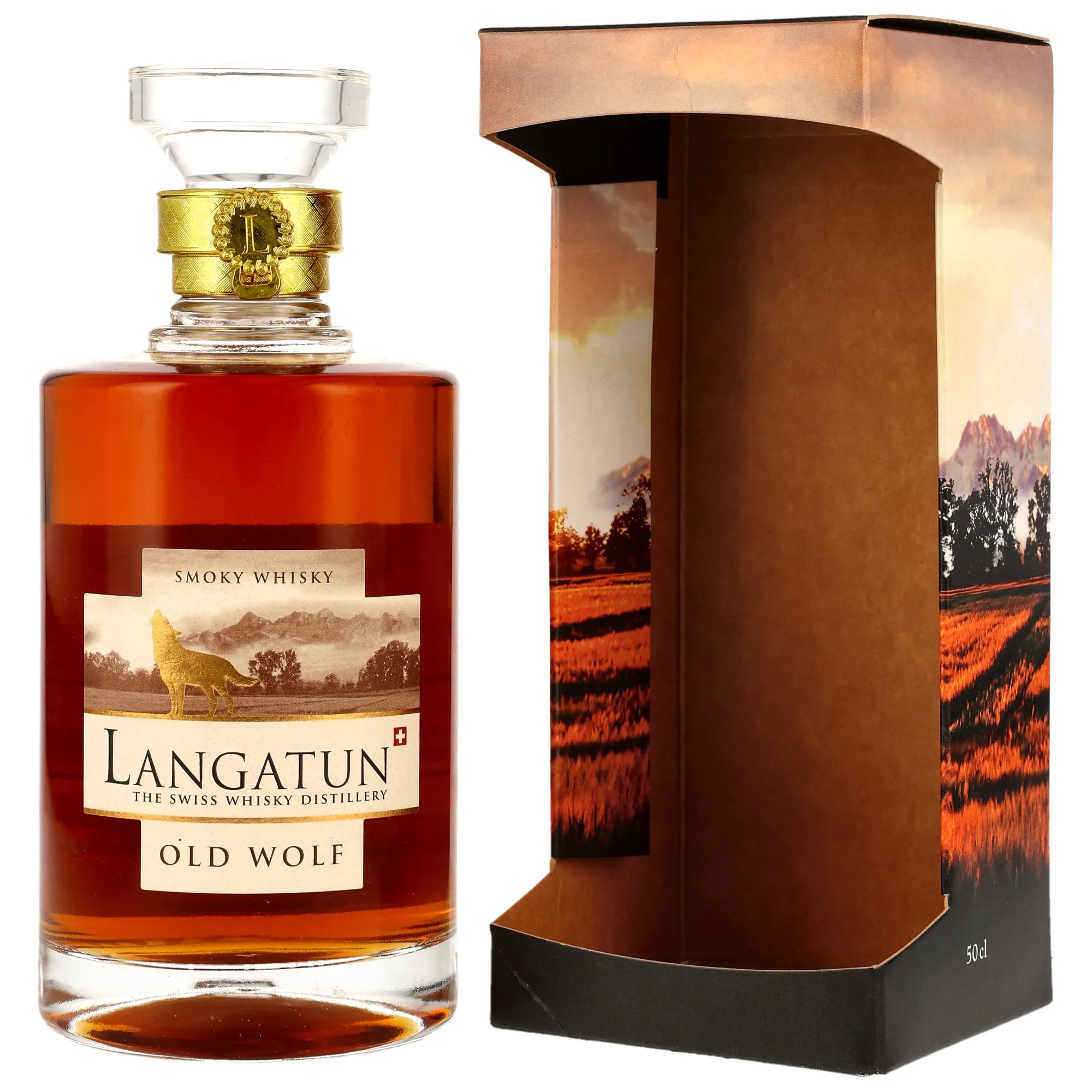 Langatun Old Wolf Smoky Whisky - Peat & Sherry Casks - in GP Neue Ausstattung