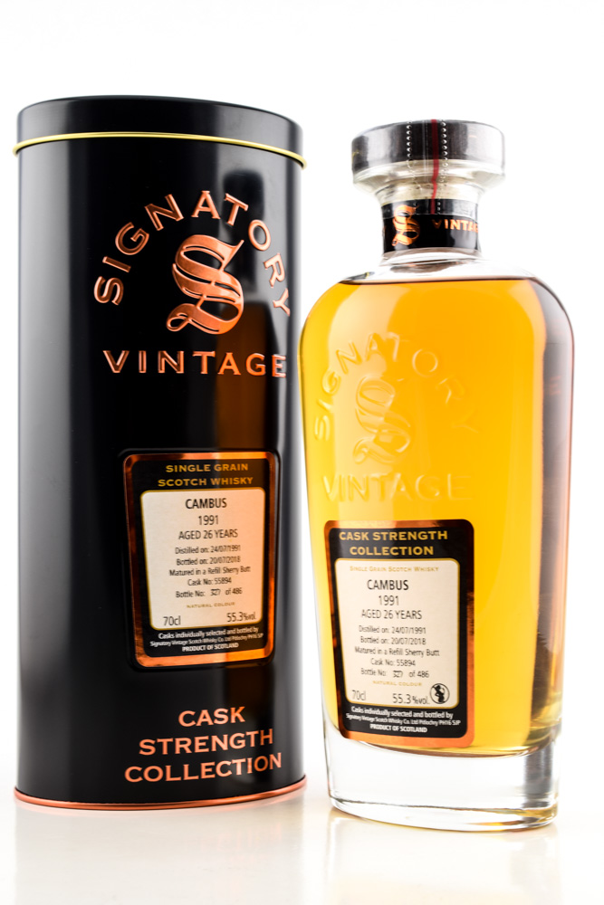 Cambus 26 year old 1991/2018 Refill Sherry Butt #55894 Signatory Cask strength Coll. 55,3%vol. 0,7l