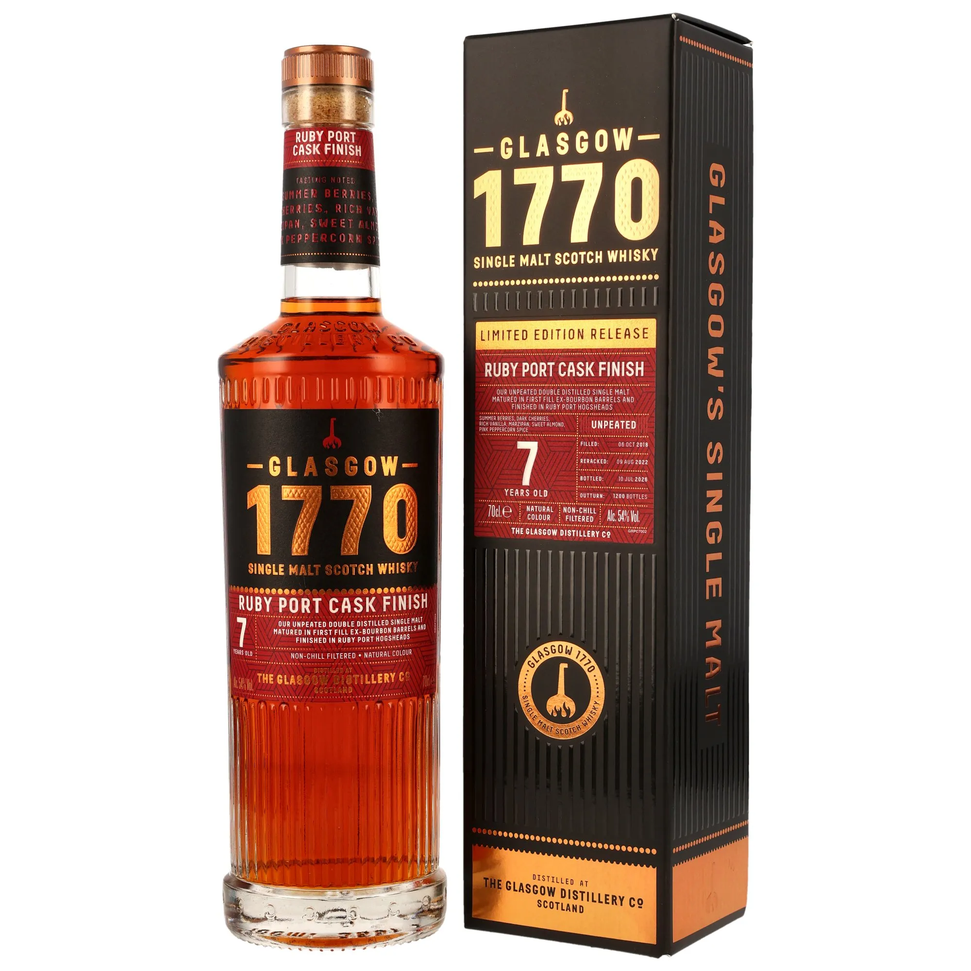 Glasgow 1770 - 2018/2025 - 7 Jahre - Ruby Port Cask Finish Batch 2