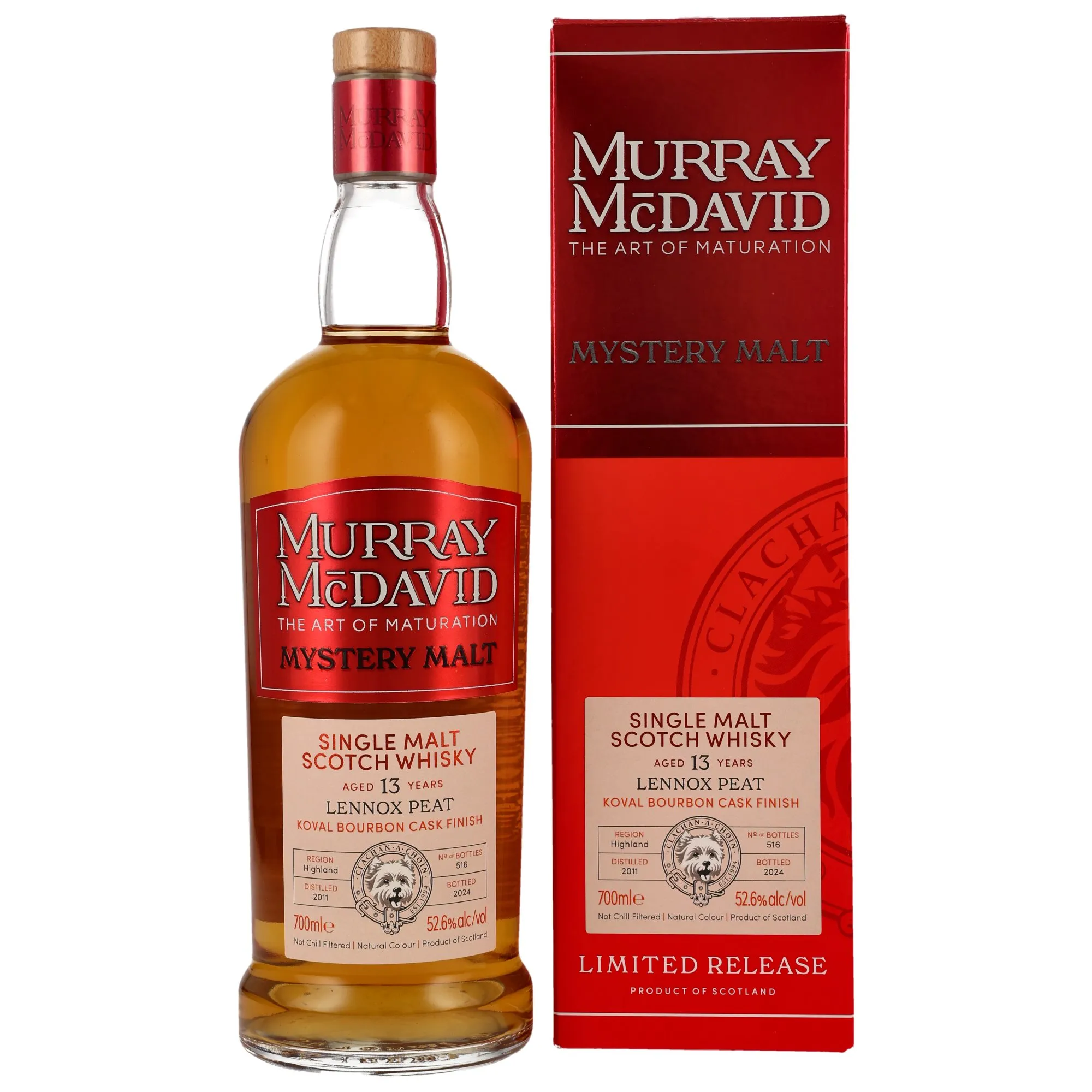 Lennox Peat Mystery Malt 13 Year Old, Koval Bourbon Cask, 2011, Murray McDavid, 52.6%