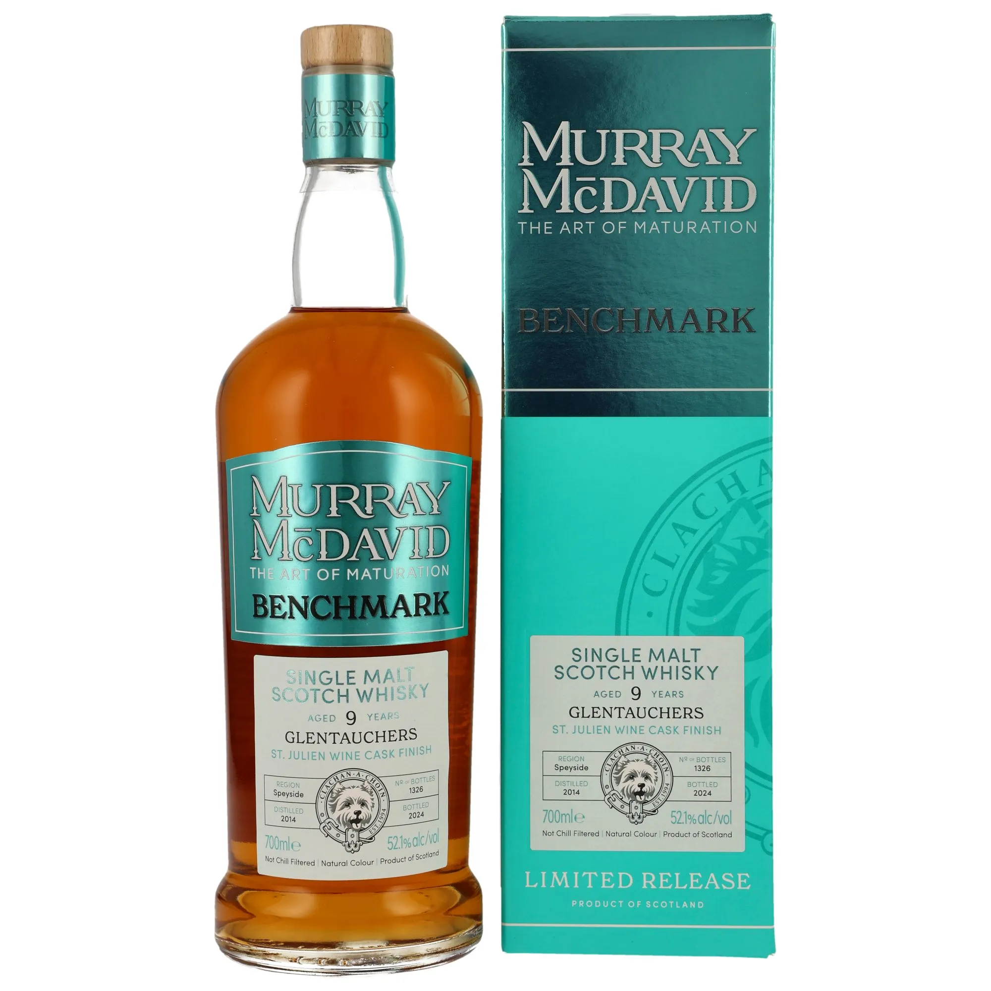 Glentauchers Benchmark 9 Year Old, St. Julien Wine Cask, 2014, Murray McDavid, 52.1%