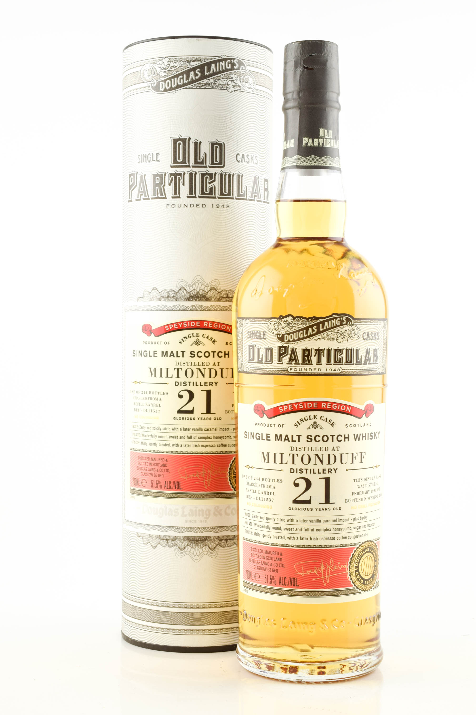 Miltonduff 21 Year Old Refill barrel 1995/2016 Douglas Laing "Old Particular" 51.5% vol. 0,7l