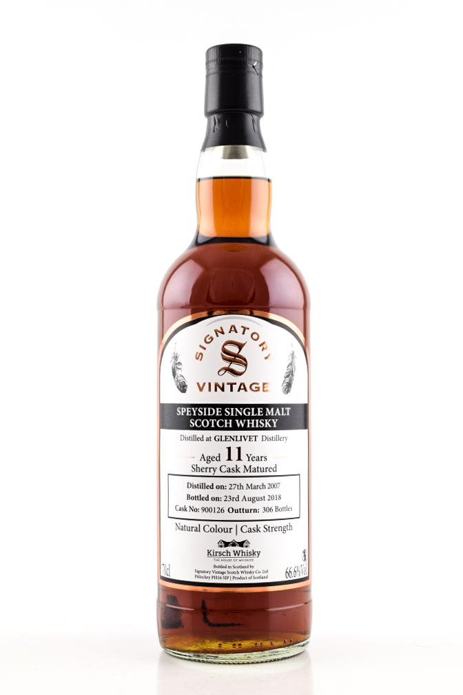 Glenlivet 11 Year Old 2007/2018 Sherry Cask # 900126 Vintage Cask Strength Signatory 66.6% vol. 0,7l