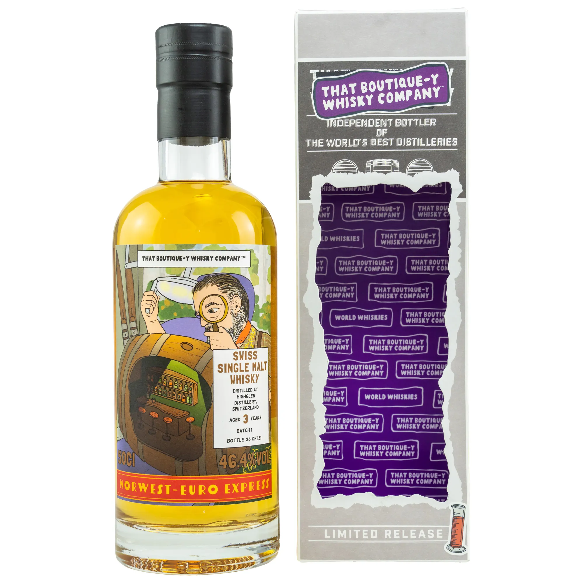 HighGlen Norwest-Euro Express 3 Year Old, Bourbon & Sherry Cask, Batch No. 1, 2019, That Boutique-y Whisky Company, 46.4%