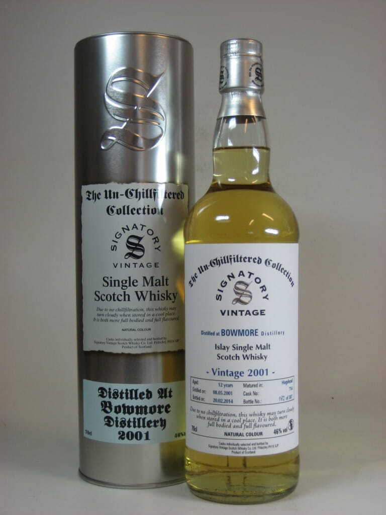 Bowmore 12 Jahre 2001/2014 Hogshead Un-Chillfiltered Signatory 46%vol. 0,7l