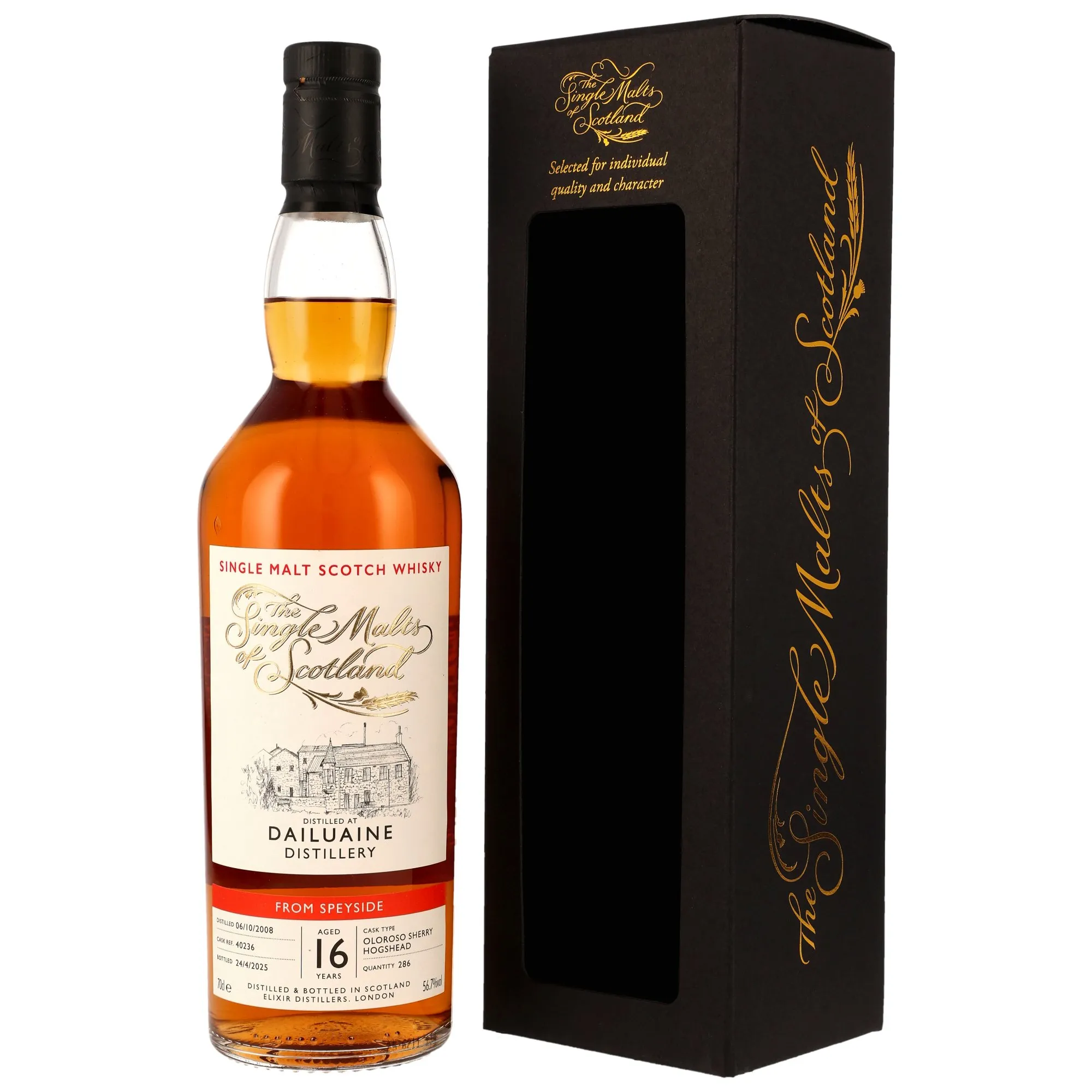 Dailuaine The Single Malts of Scotland 16 Year Old, Oloroso Sherry Hogshead Cask, Cask #40236, 2008, Elixir Distillers, 56.7%