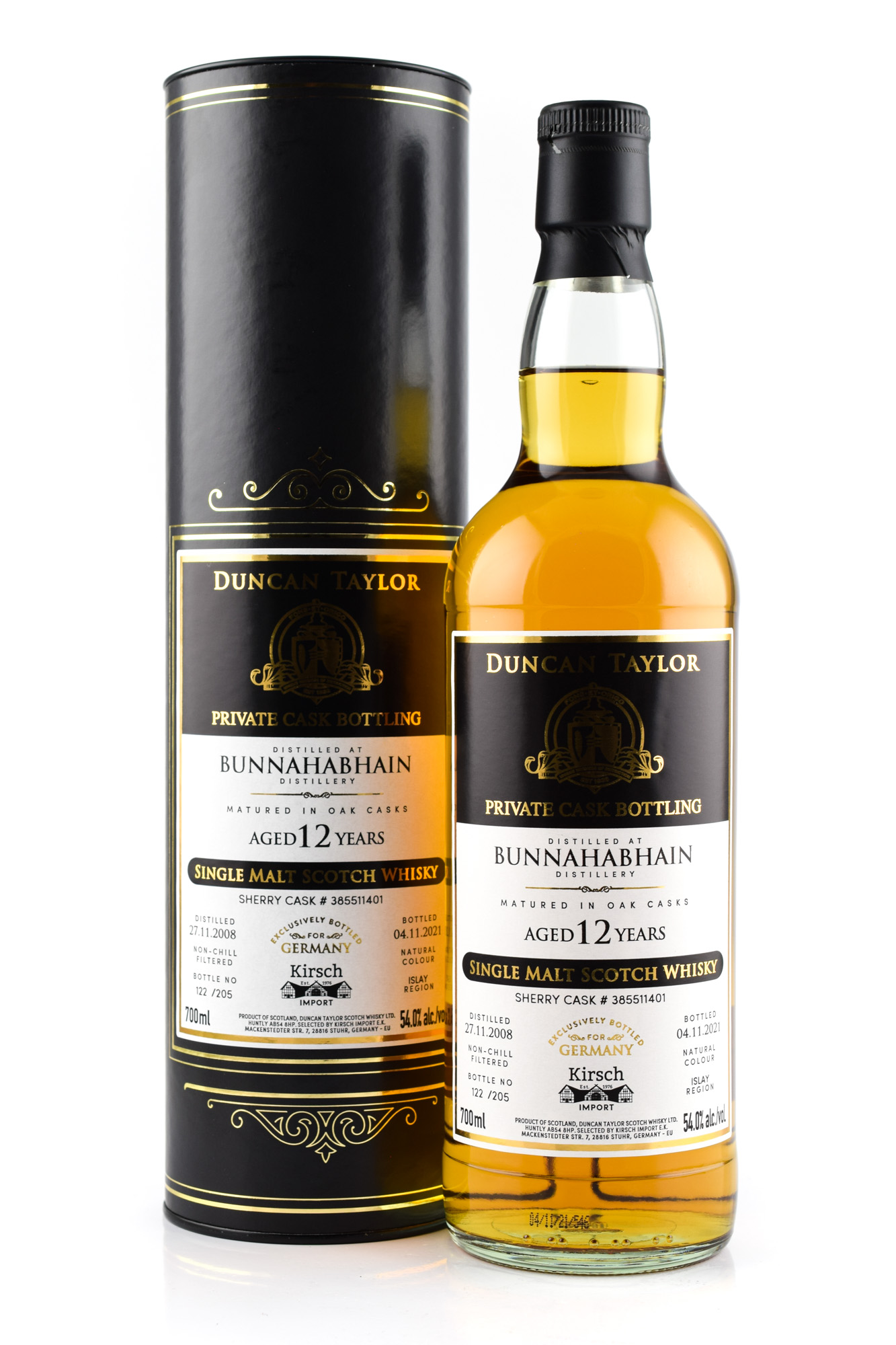 Bunnahabhain 12 Jahre 2008/2021 Sherry Cask #385511401 Duncan Taylor 54%vol. 0,7l