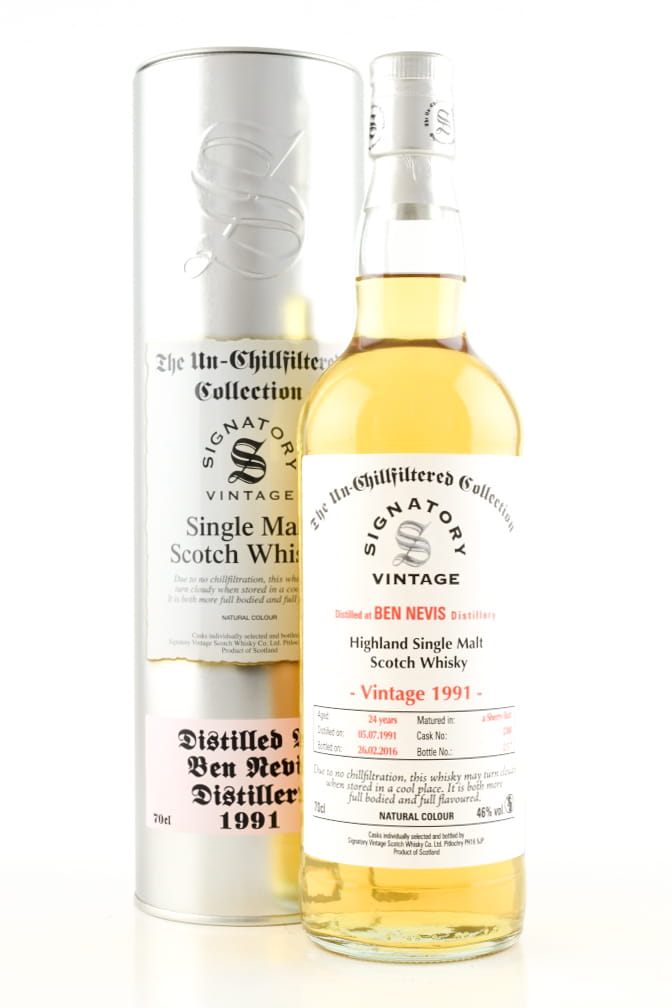 Ben Nevis 24 Year Old 1991/2016 Sherry Butt # 2380 Un-chillfiltered Signatory 46% vol. 0,7l
