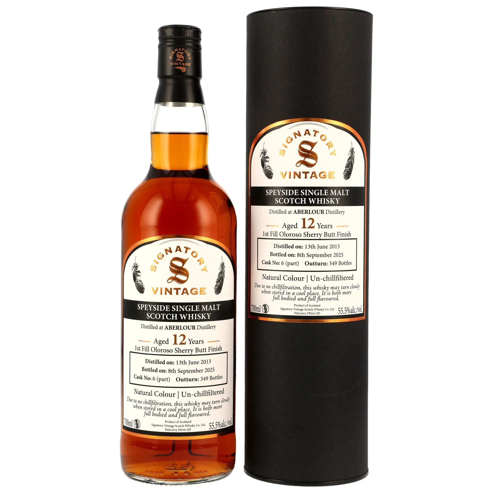 Aberlour 2013/2025 - 12 Jahre - 1st Fill Oloroso Sherry Cask Finish #6 - Signatory