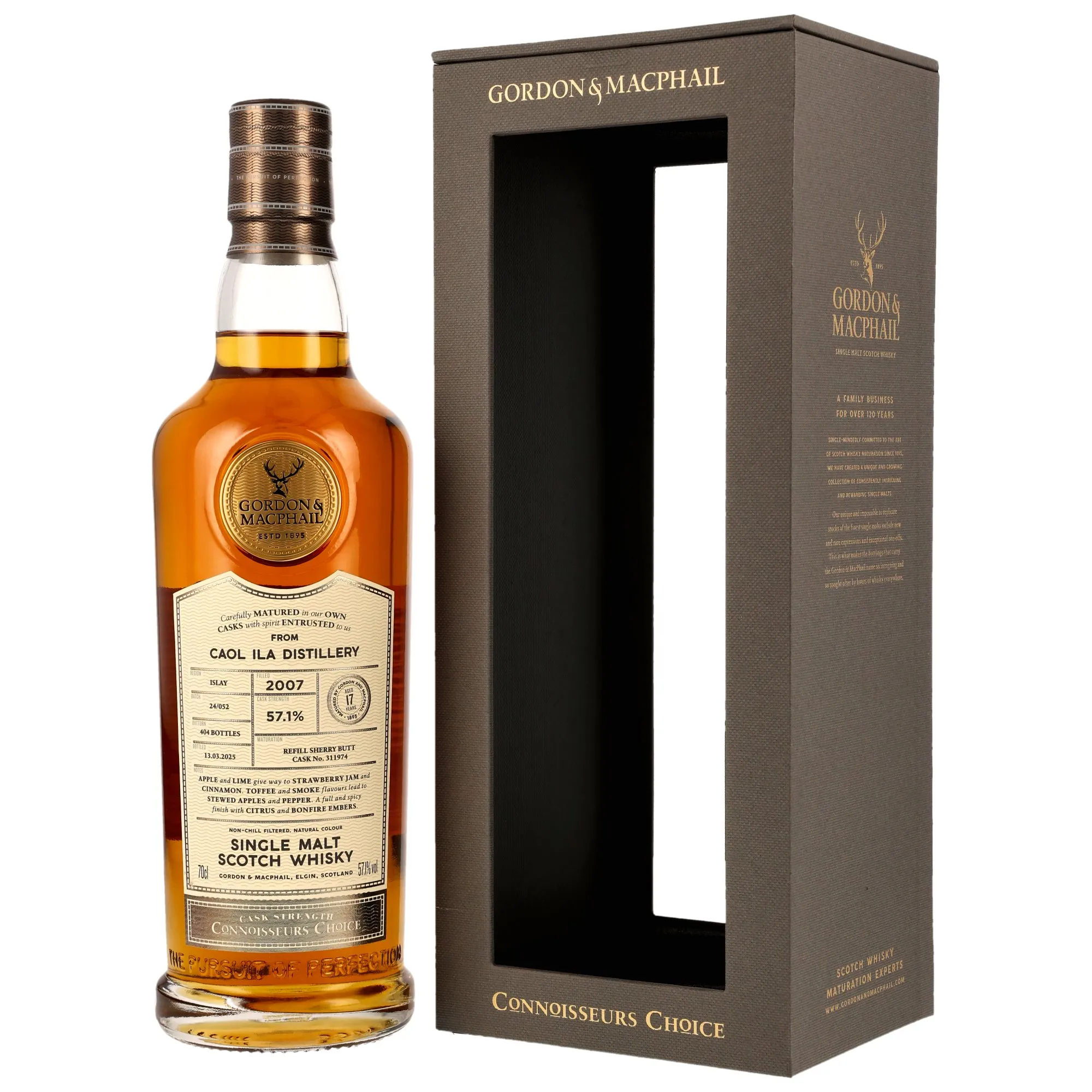 Caol Ila Connoisseurs Choice 17 Year Old, Refill Sherry Butt Cask, Cask #311974, 2007, Gordon & MacPhail, 57.1%