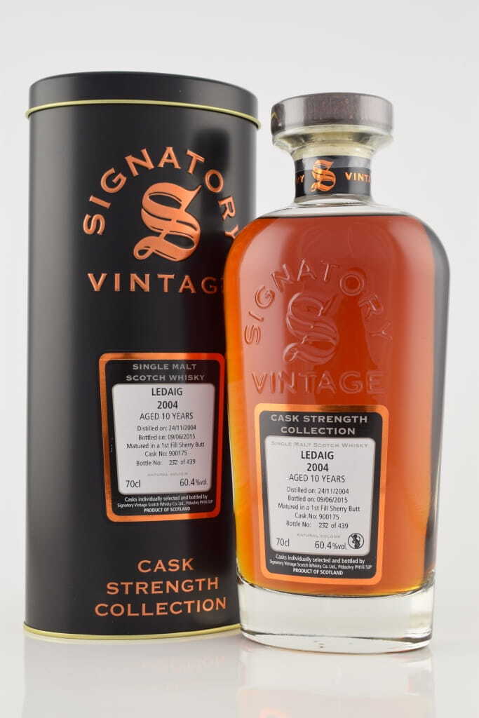 Ledaig 10 Year Old 2004/2015 Signatory Cask Strength Coll. 60.4% vol. 0,7l Ledaig 10 Year Old 2004/2015 Signatory Cask Strength Coll. 60.4% vol. 0,7l