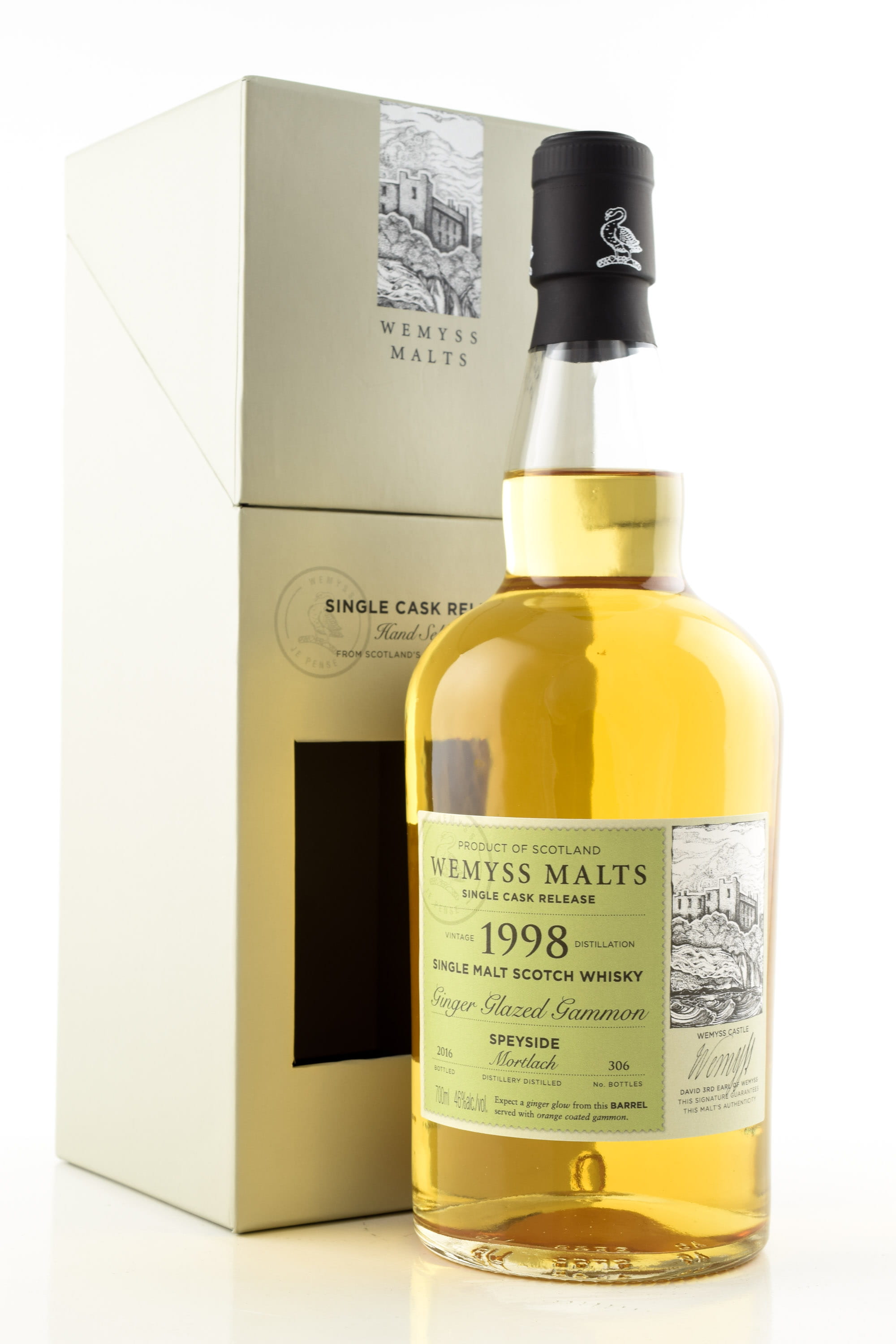 "Ginger Glazed Gammon" 1998/2016 Single Bourbon Barrel Mortlach Wemyss Malts 46%vol. 0,7l