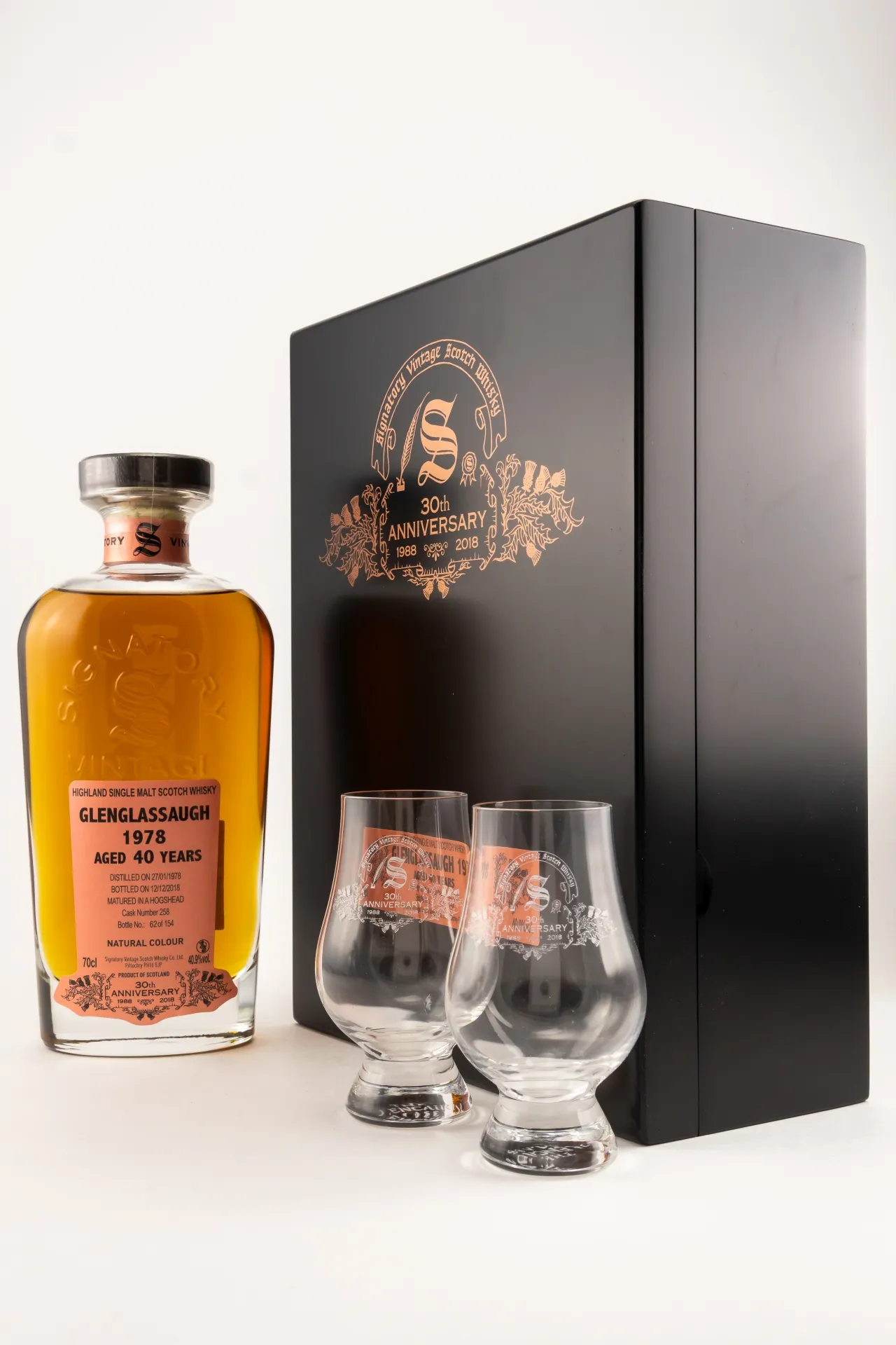 Glenglassaugh 30th Anniversary 40 Year Old, Hogshead Cask, Cask #258, 1978, Signatory, 40.9%