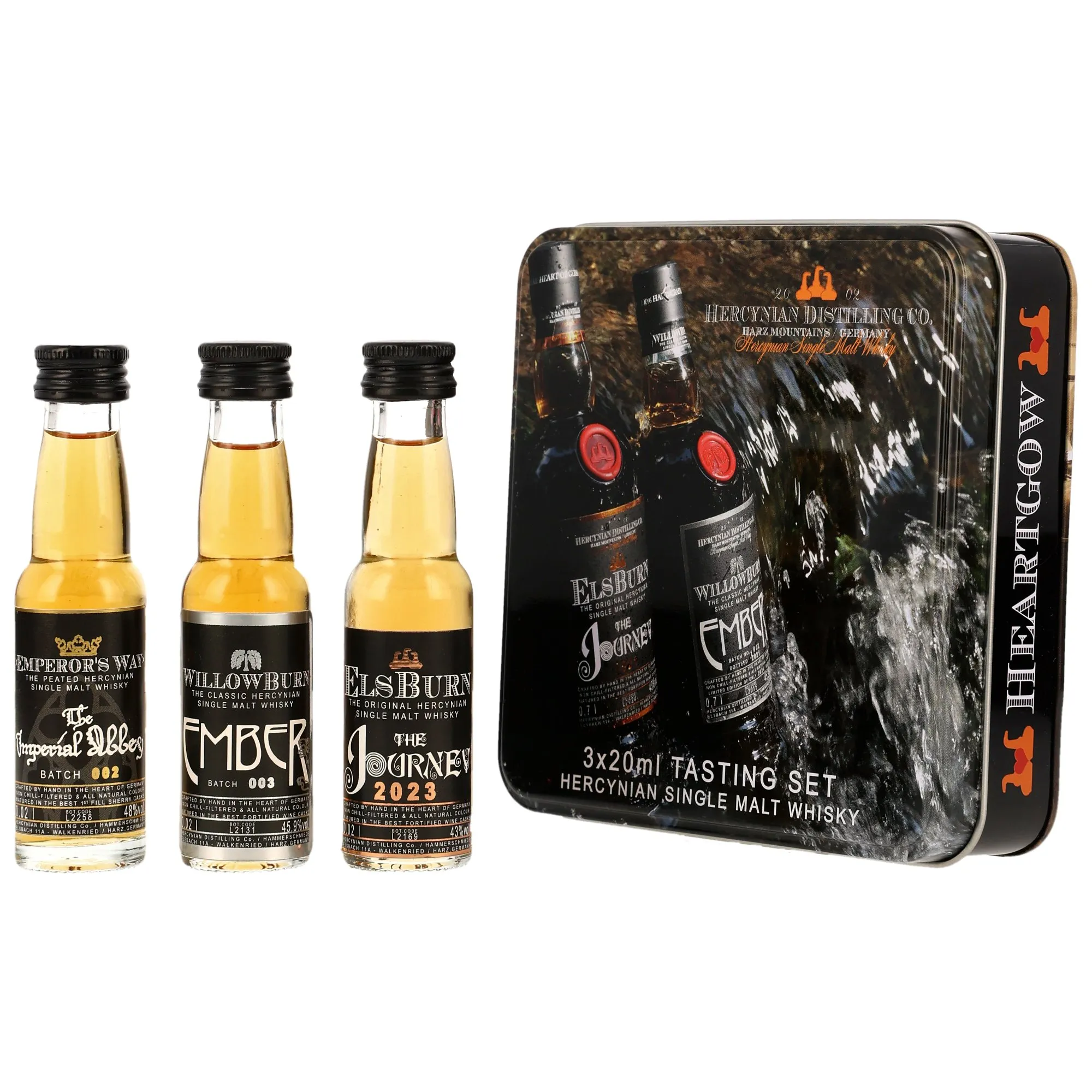 Hercynian Distilling Tasting Set 3 x 0,02l Elsburn Journey, Willowburn Ember, Emperors Way Imperial Abbey