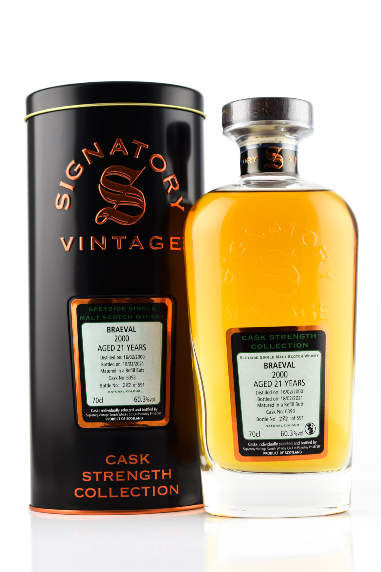 Braeval 21 Jahre 2000/2021 Refill Butt #6393 Signatory Cask Strength Coll.