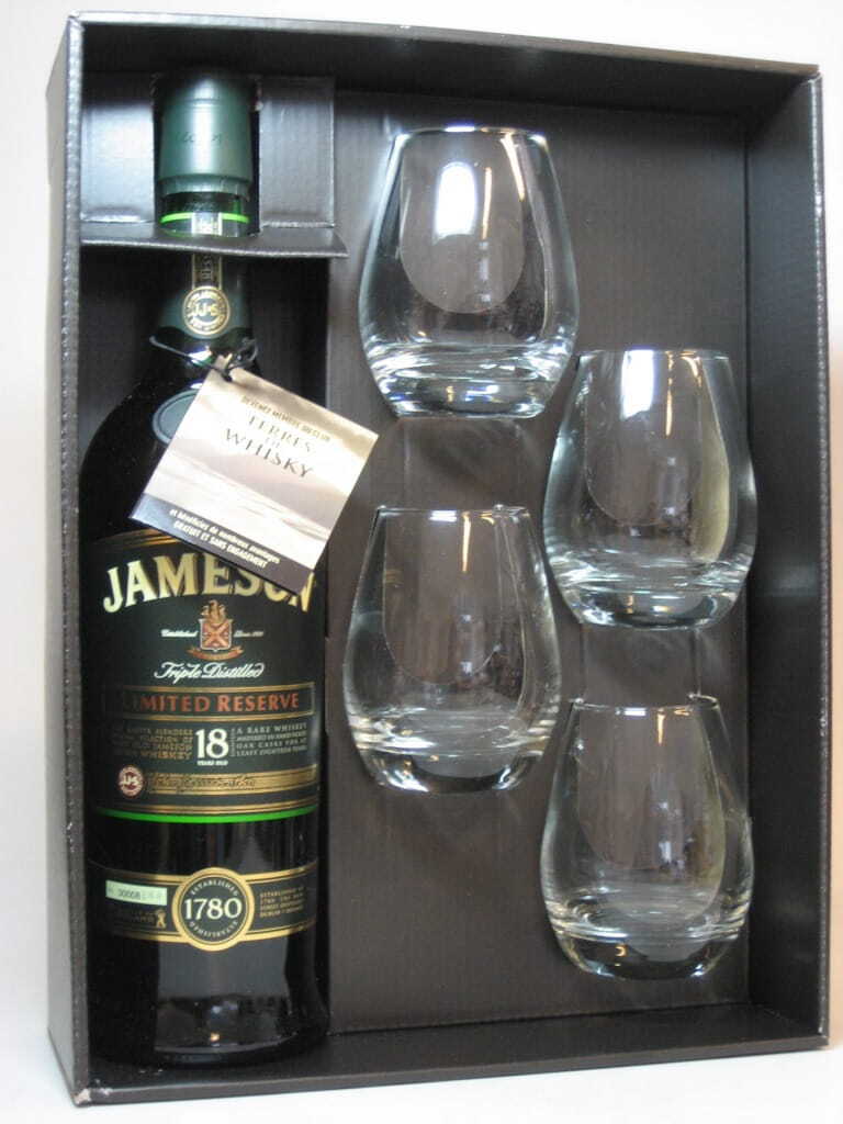 Jameson 18 Jahre Limited Reserve 40%vol. 0,7l mit 4 Gläsern