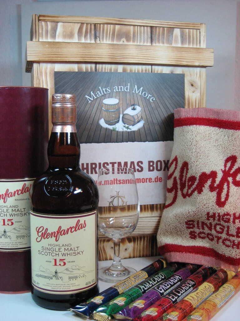 Christmas Box Glenfarclas - mit Glas, Bartuch und Schokolade