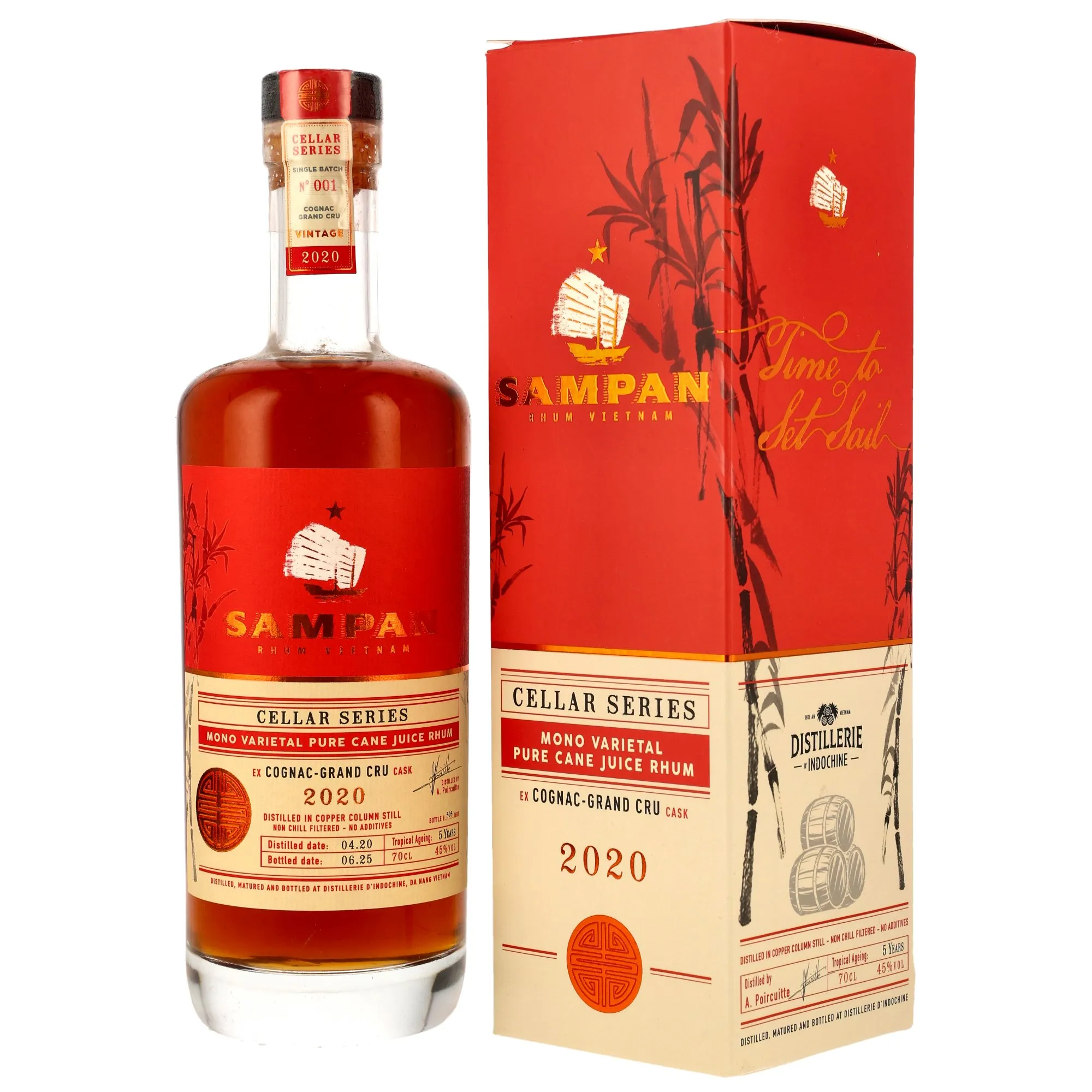 SAMPAN Rhum 2020/2025 - 5 Jahre - Cognac-Grand Cru Cask - Cellar Series (Vietnam)