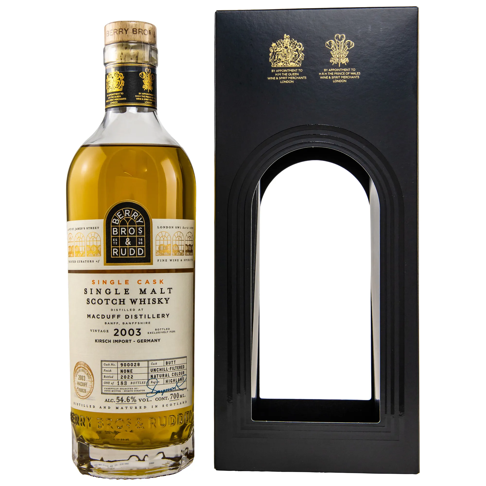 Macduff Single Cask Kirsch 19 Year Old, Sherry Butt Cask, Cask #900028, 2003, Berry Bros. & Rudd, 54.6%