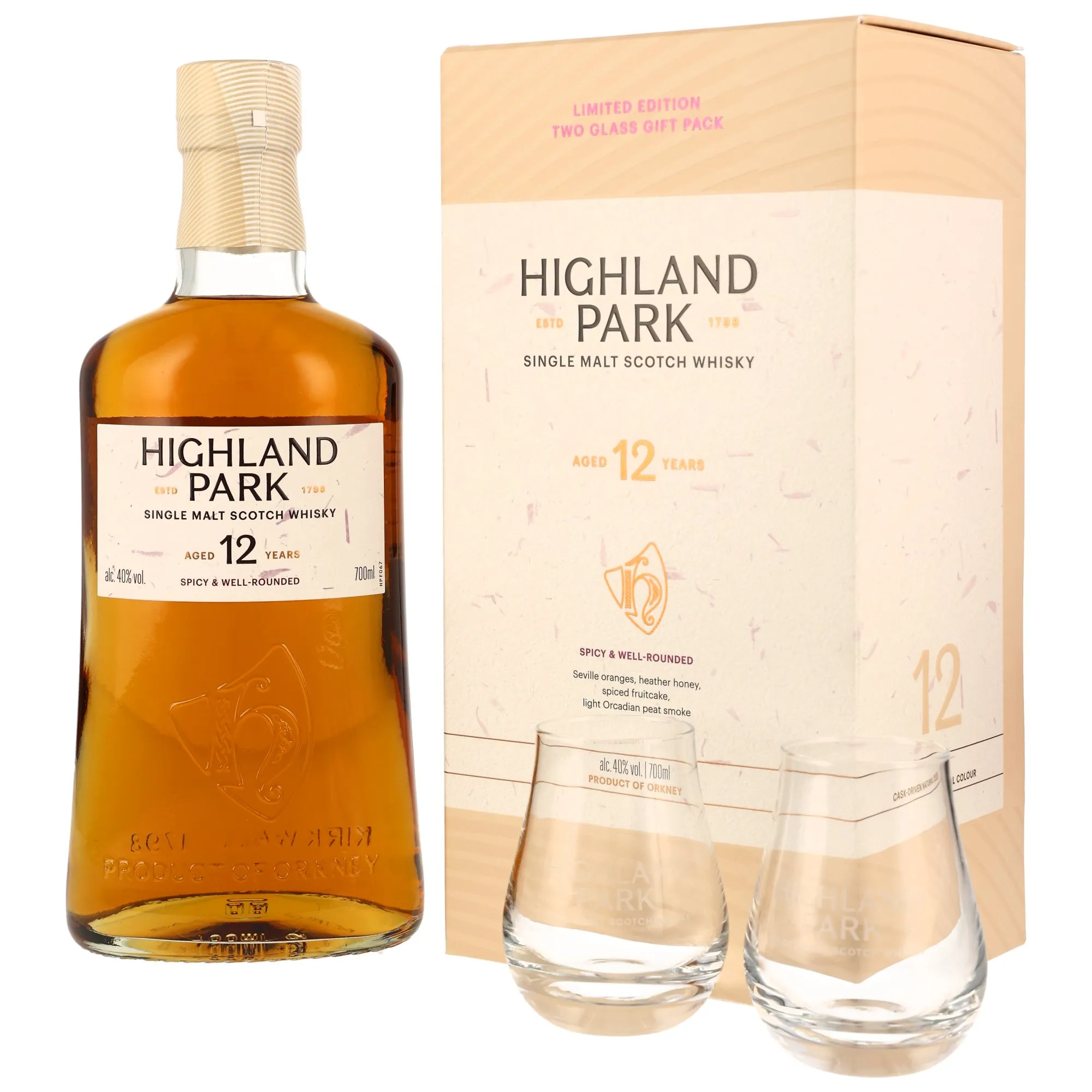 Highland Park 12 Year Old + 2 Gläser