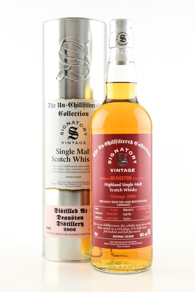* Deanston 11 Year Old 2006/2018 1st-fill Sherry Butt # 900129 Un-chillfiltered Signatory 46% vol. 0.7l - without gift box
