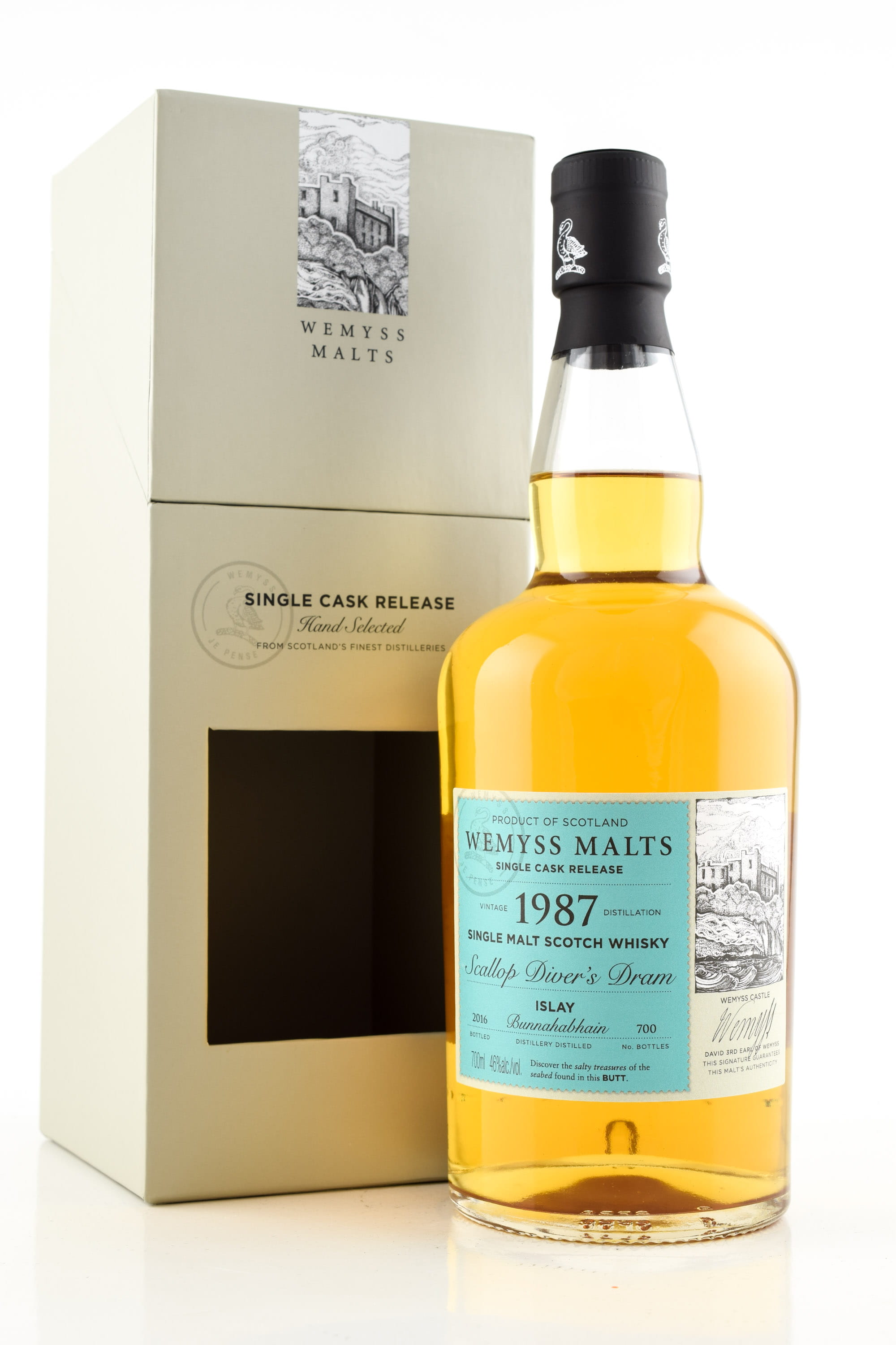 "Scallop Diver's Dram" 1987/2016 Sherry Butt Bunnahabhain Wemyss Malts 46% vol. 0,7l