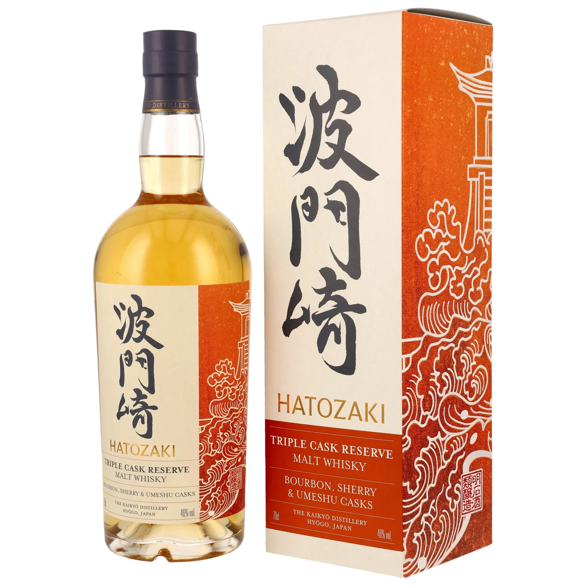 Hatozaki Triple Cask Reserve Pure Malt Whisky, Bourbon, Sherry & Umeshu Cask, 46%