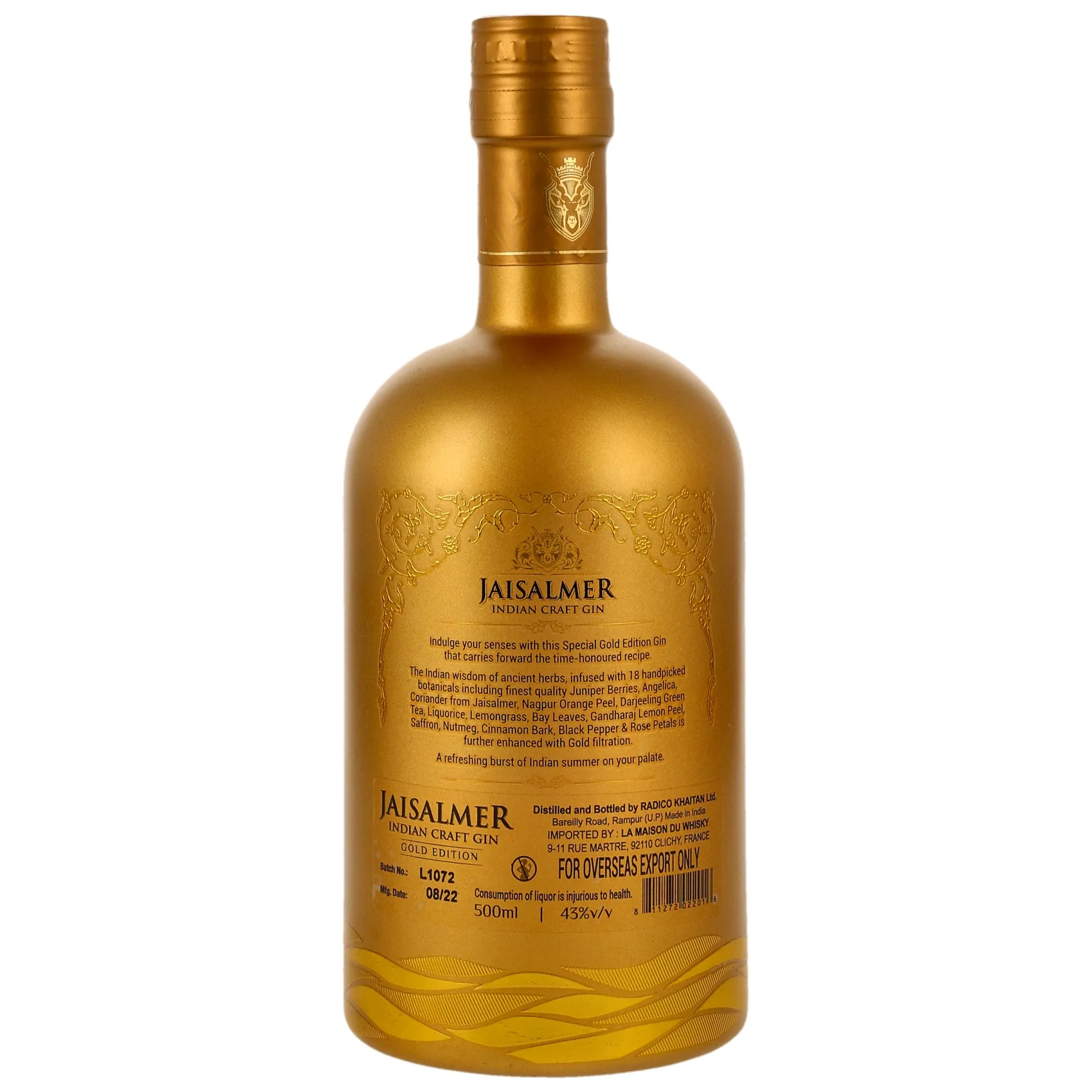 Jaisalmer Indian Craft Gin - Gold Edition (Rampur)