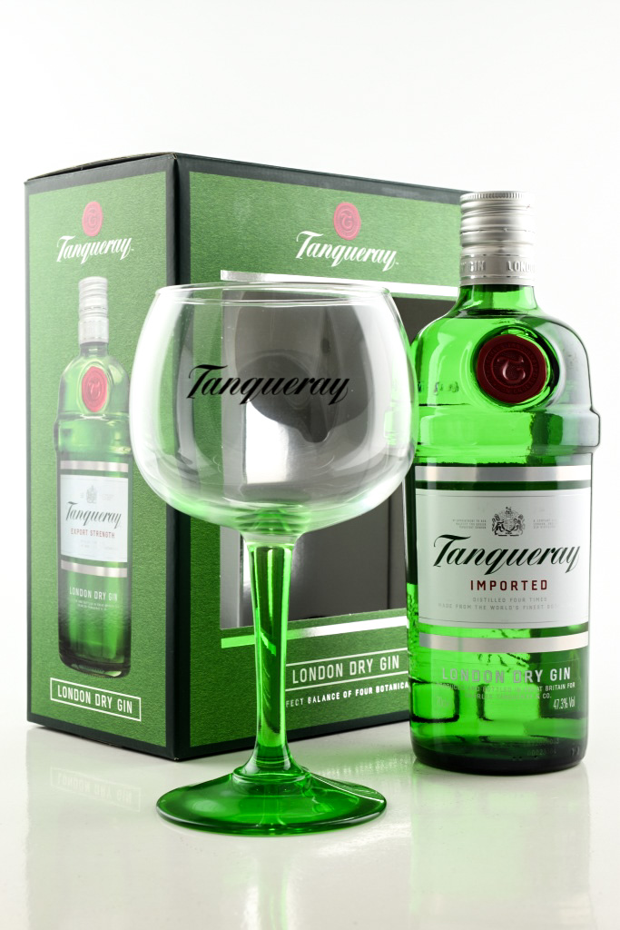 *Tanqueray 47,3%vol. 0,7l mit Copa-Glas - Geschenkpackung beschädigt