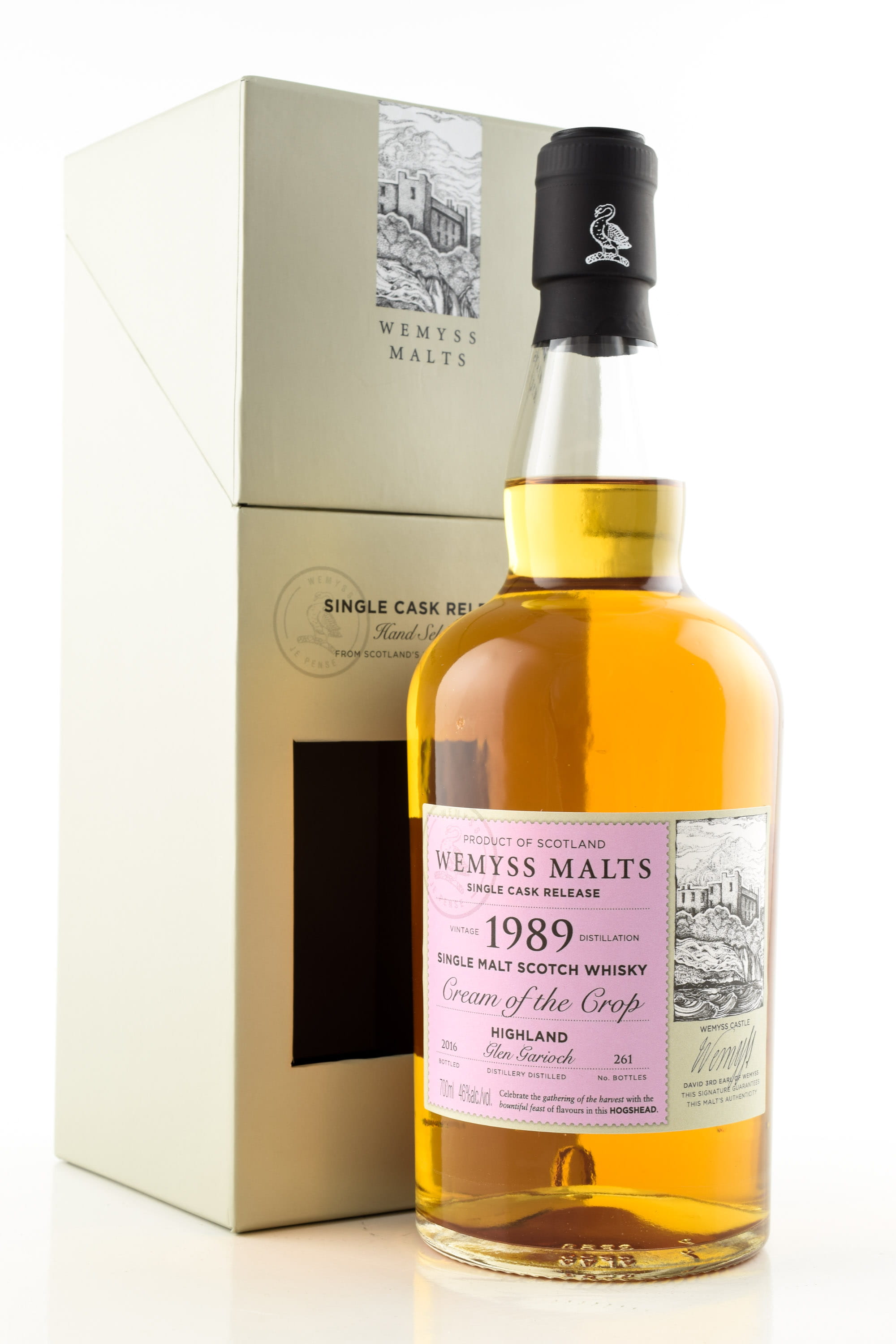 "Cream of the Crop" 1989/2016 Single Bourbon Hogshead Glen Garioch Wemyss Malts 46%vol. 0,7l