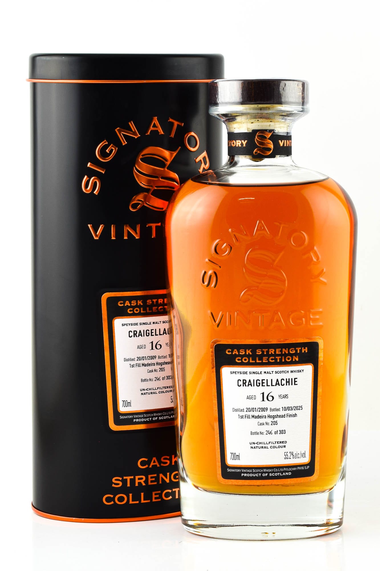 Craigellachie 16 Jahre 1st-fill Madeira Hogshead #205 Finish Signatory Cask Strength Coll.
