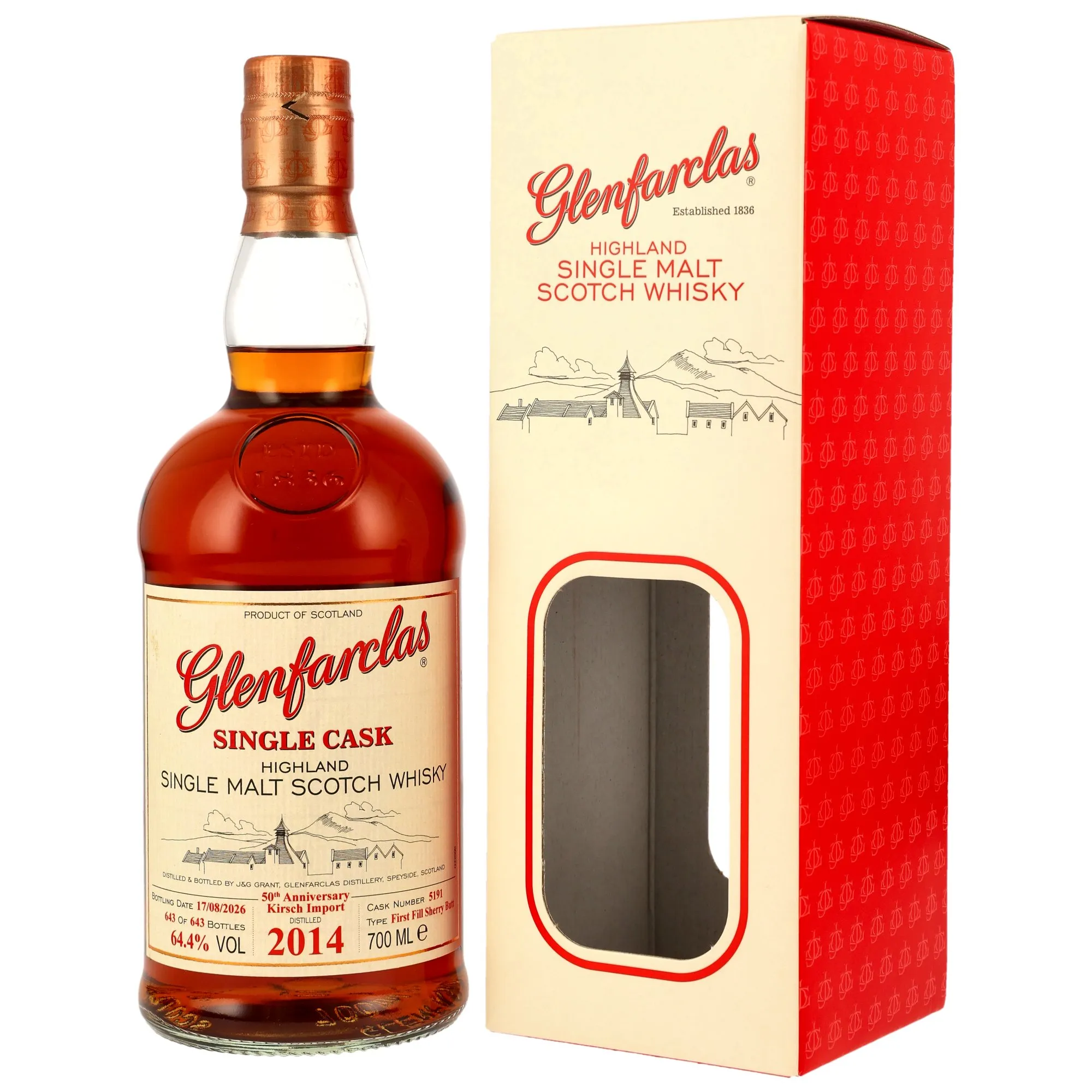 Glenfarclas 2014/2026 - 1st Fill Sherry Butt #5191 - Whisky Live Germany - 50th Anniversary Kirsch Import