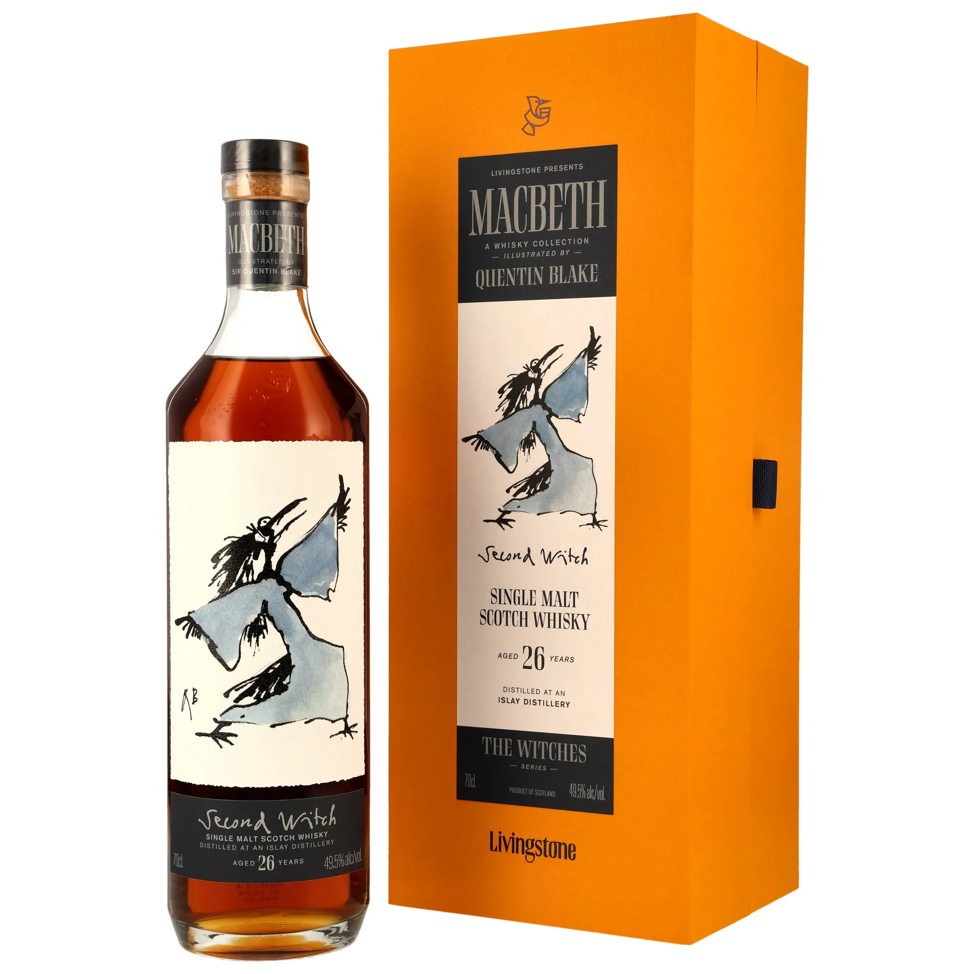 Laphroaig Second Witch - Macbeth Collection Act Two 26 Year Old, Oloroso Sherry & First Fill Bourbon Cask, 1998, Livingstone, 49.5%