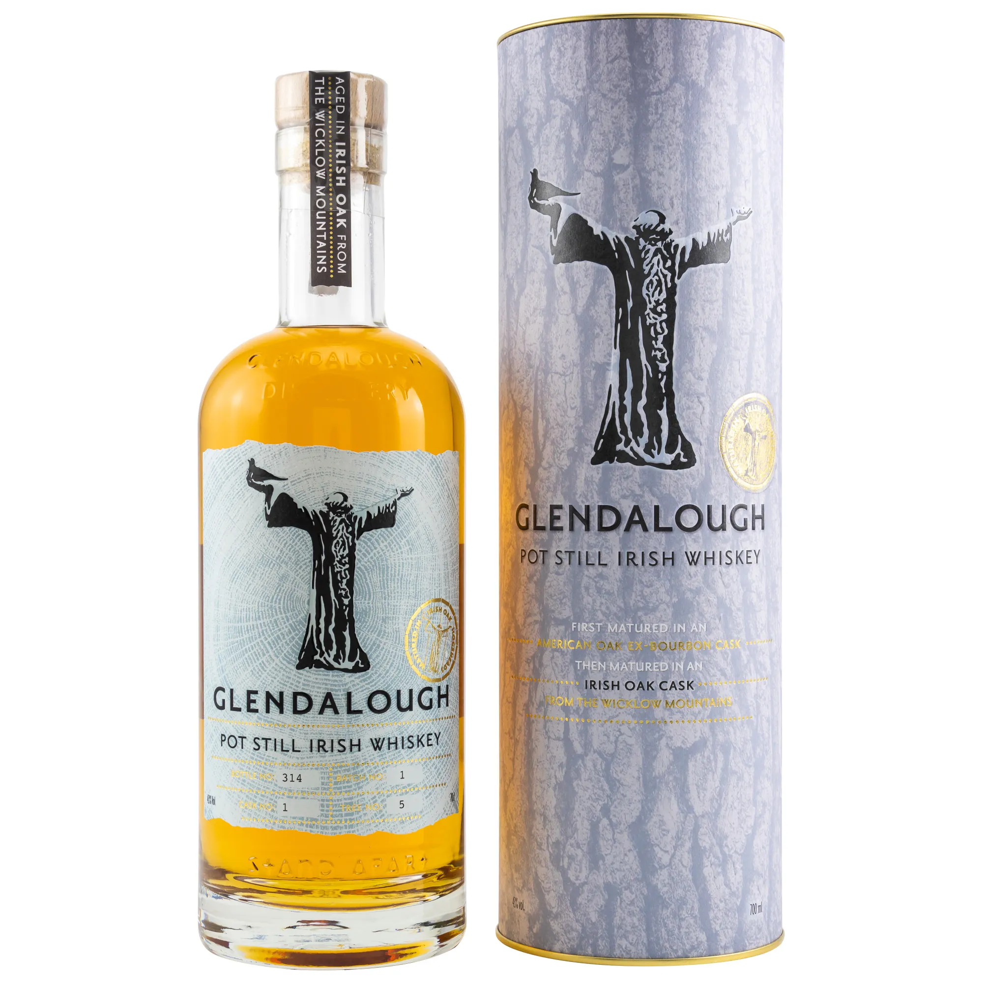 Glendalough Pot Still Irish Whiskey 4 Year Old, Bourbon & Irish Oak Cask, Cask #7, 43%