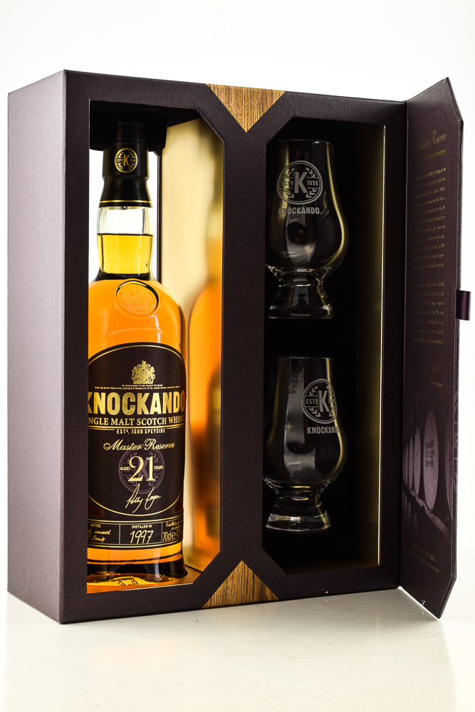 Knockando 21 year old 1997 Master Reserve 43%vol. 0,7l mit 2 Glencairn Gläsern Knockando 21 year old 1997 Master Reserve 43%vol. 0,7l mit 2 Glencairn Gläsern