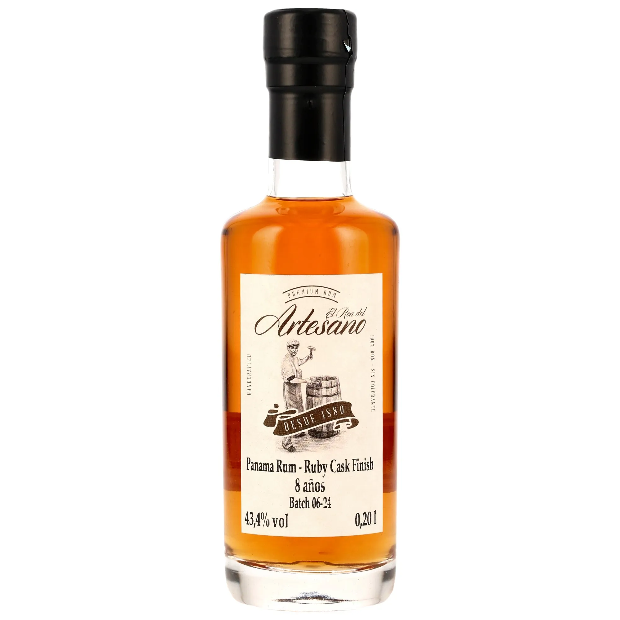 Ron Artesano Rum 8 Year Old Ruby Port Cask Finish #06-24 - 200ml