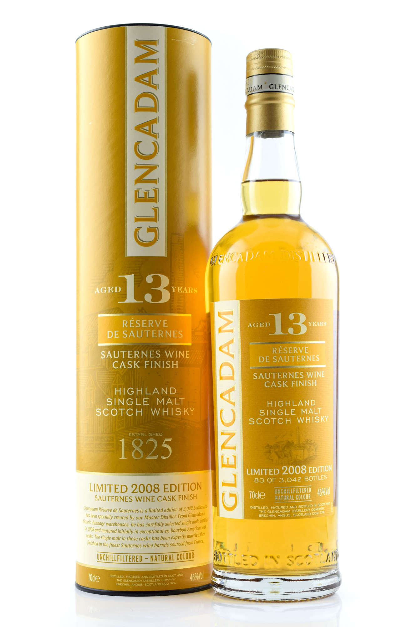 Glencadam 13 Jahre Reserve de Sauternes Limited 2008 Edition 46%vol. 0,7l Glencadam 13 Jahre Reserve de Sauternes Limited 2008 Edition 46%vol. 0,7l