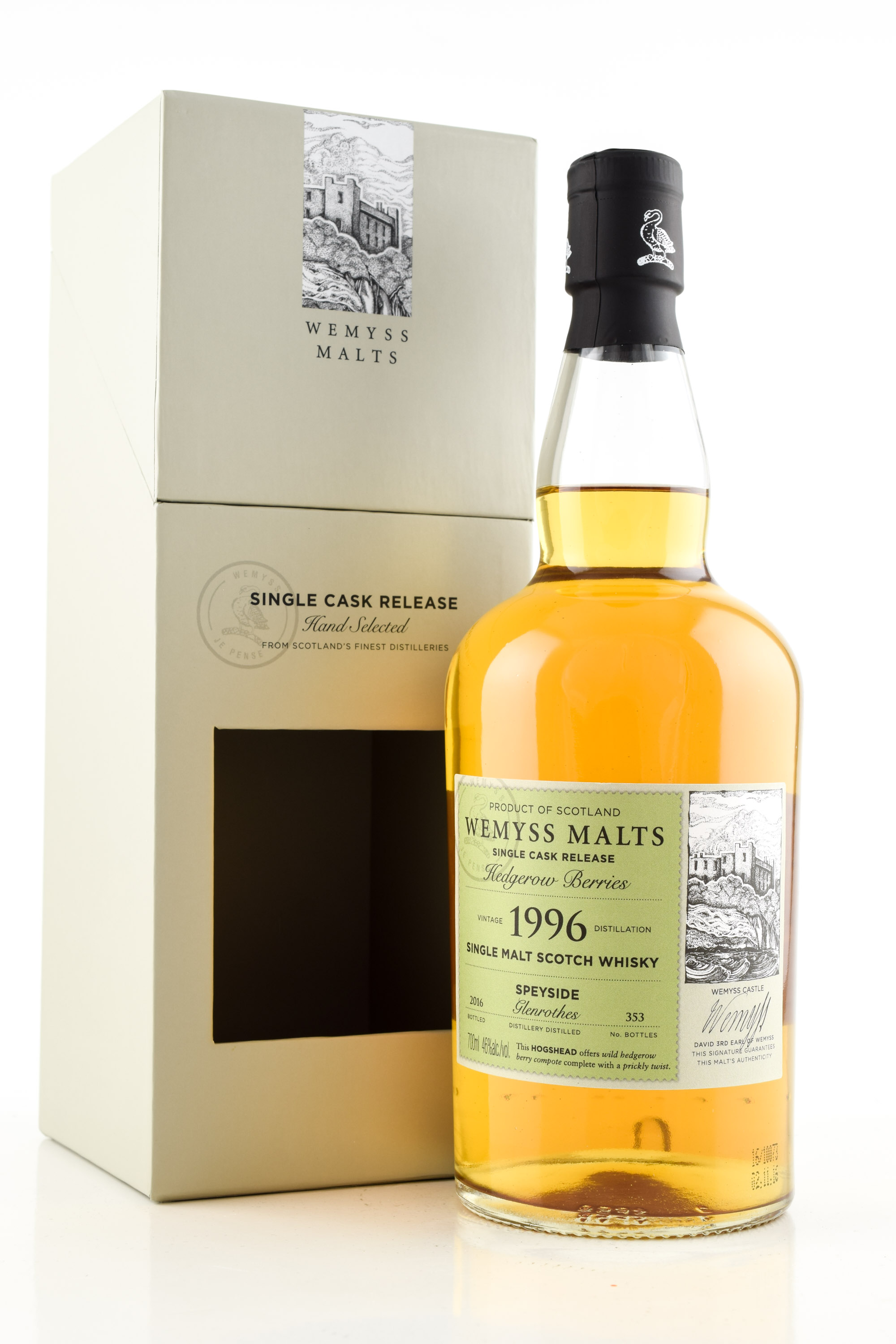 "Hedgerow Berries" 1996/2016 Bourbon Hogshead Glenrothes Wemyss Malts 46% vol. 0,7l