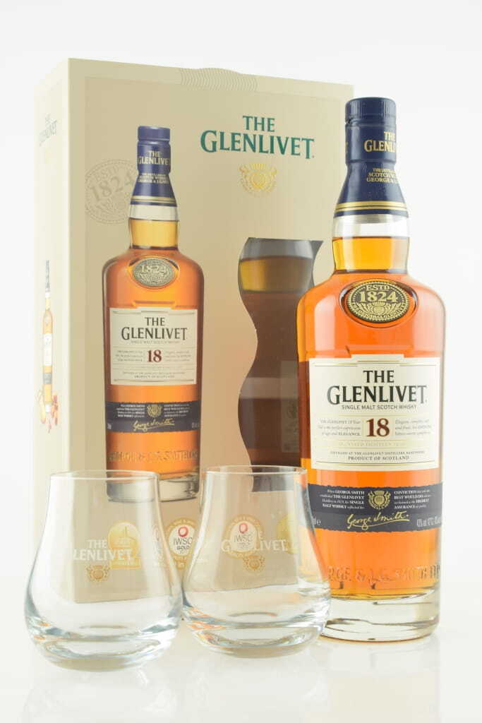 Glenlivet 18 Jahre 43%vol. 0,7l - mit 2 Gläsern
