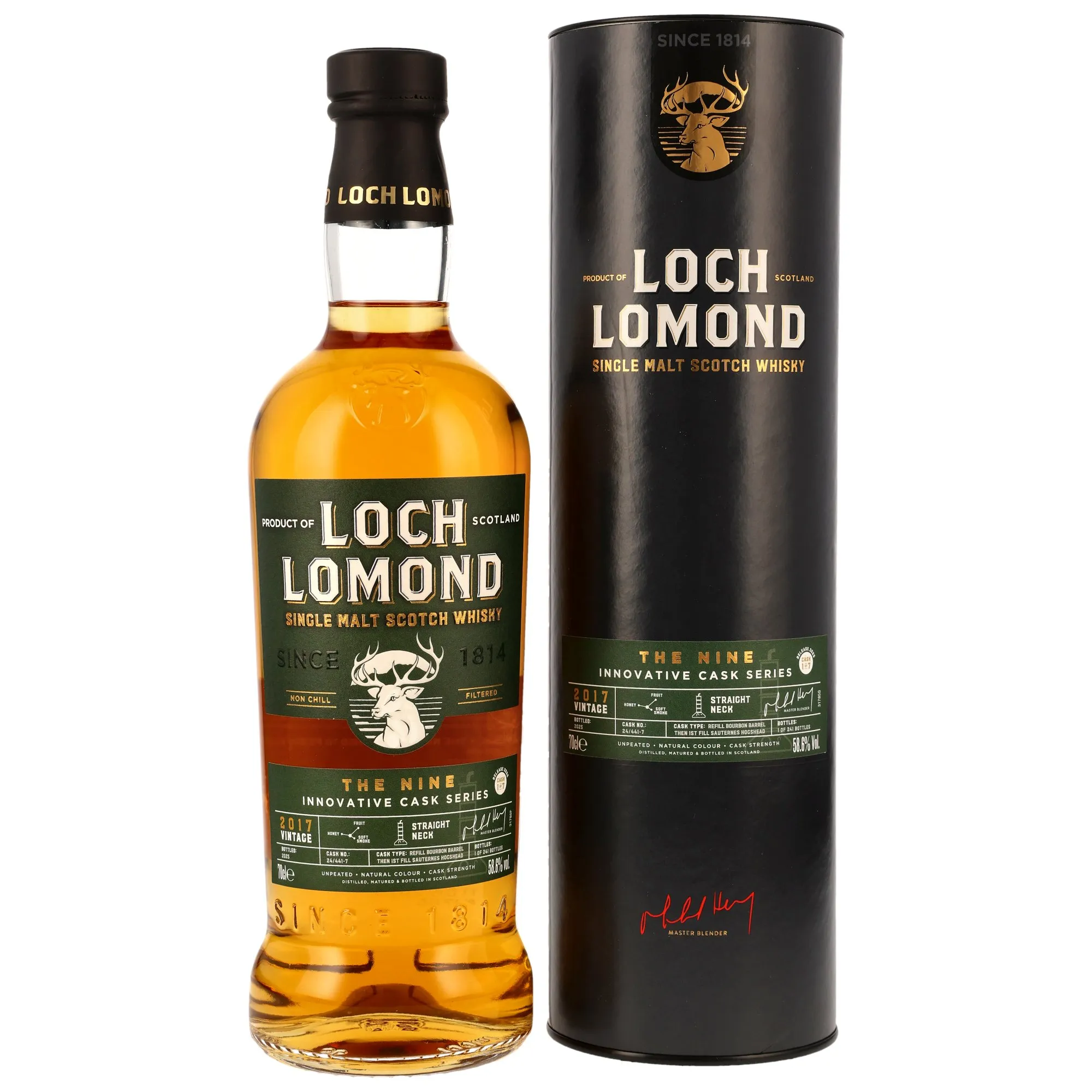 Loch Lomond The Nine Innovative Cask Series 8 Year Old, Bourbon & Sauternes Cask, Cask #24/441-7, 2025, 58.6%